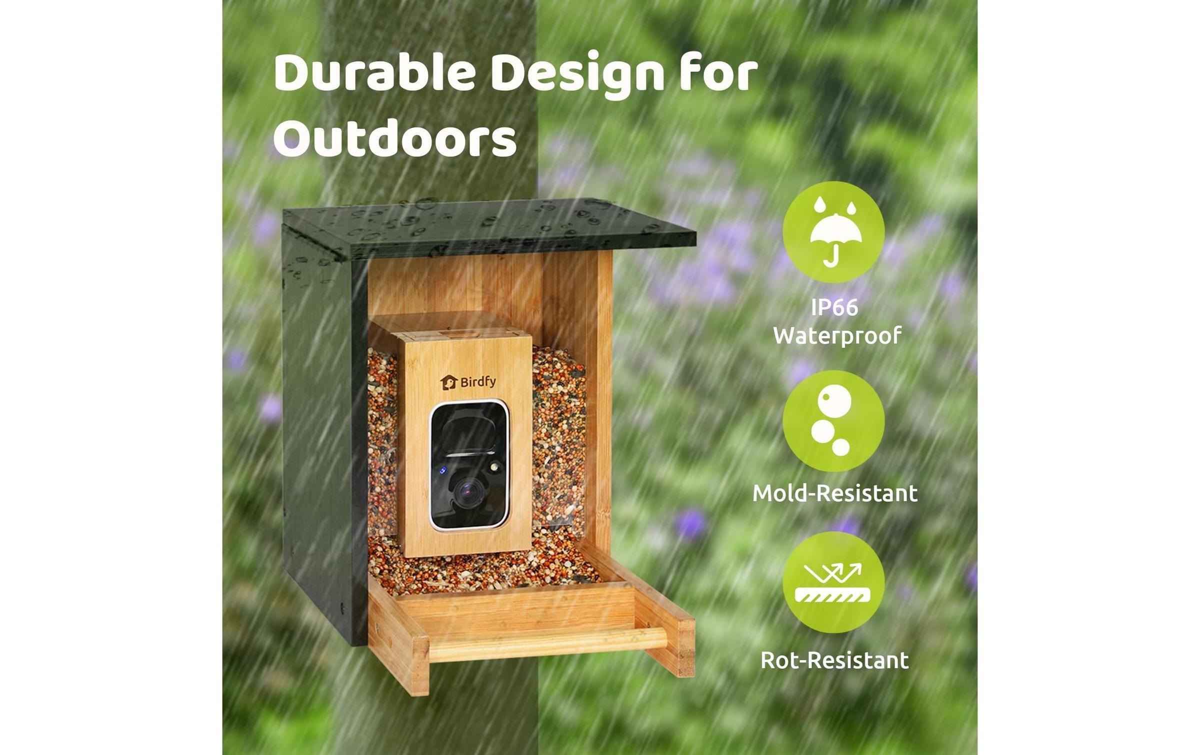 Birdfy Distributeur de nourriture »FSC Bambus Mini Solar«