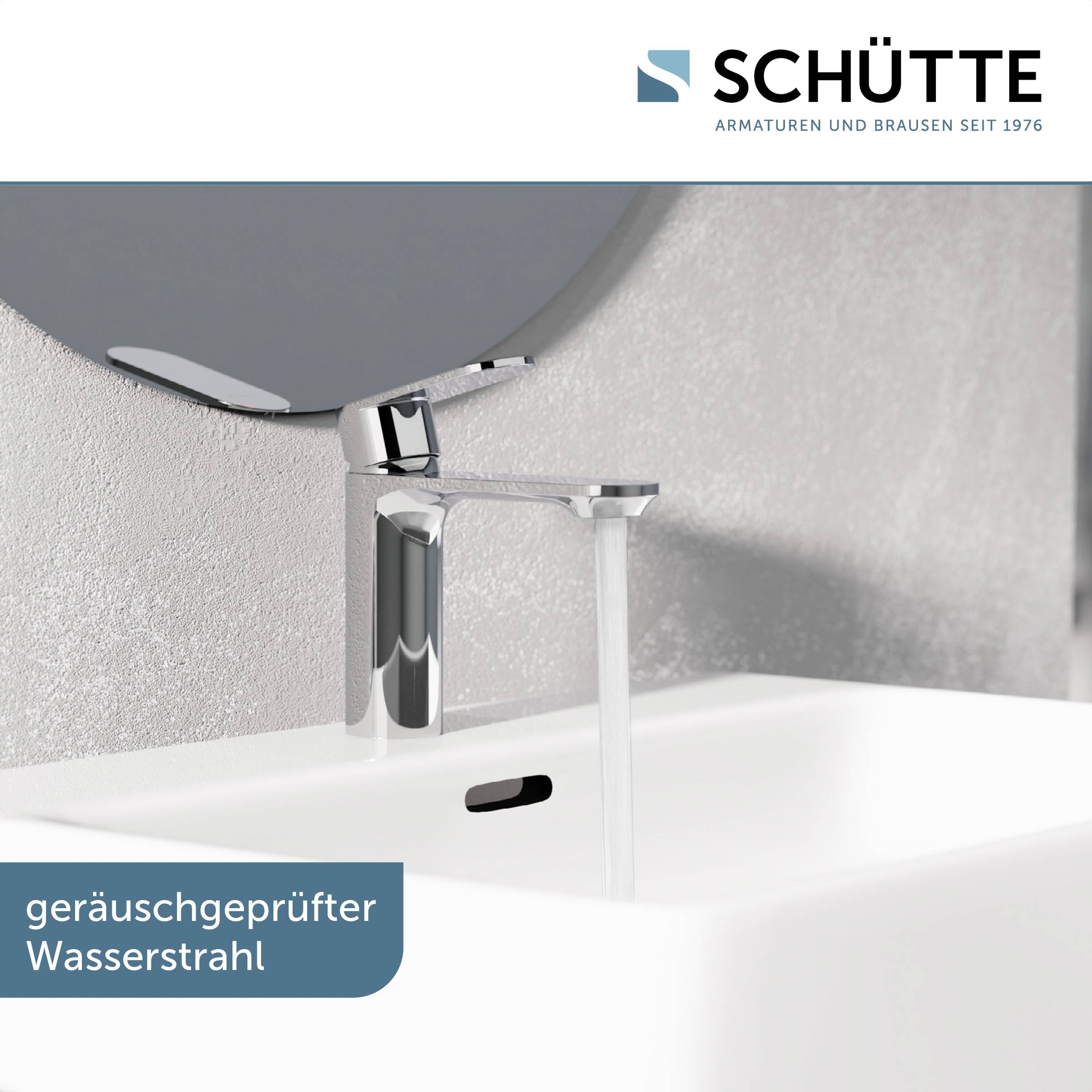 Schütte Waschtischarmatur "MONTANA" Wasserhahn Ablaufgarnitur Exzenter Energiesparende Cold-Start-Funktion