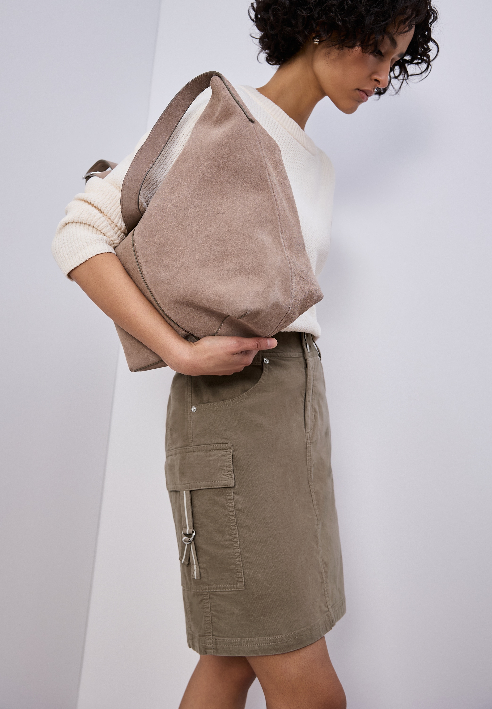 STREET ONE Jupe cargo in Cord-Qualität