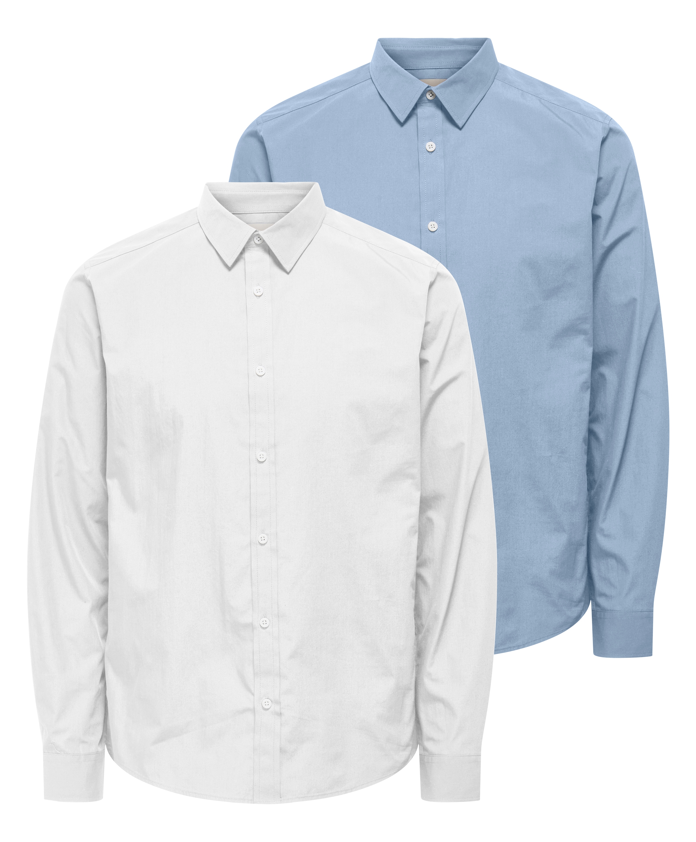 Image of ONLY & SONS Langarmhemd "ONSFLORIAN LIFE LS POPLIN SHIRT 2- PACK" Packung, 2 Stk.