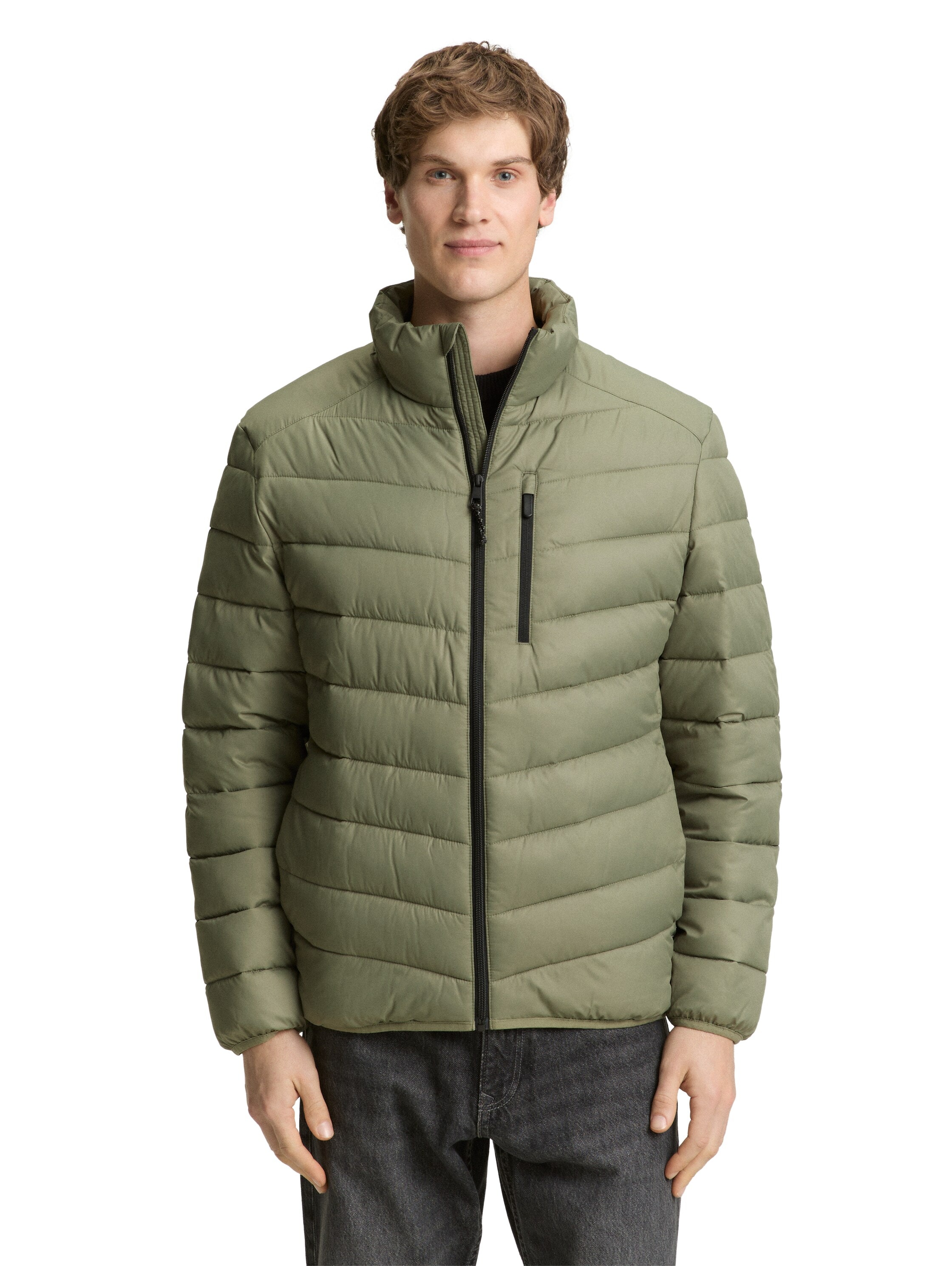 TOM TAILOR Denim Veste matelassée ohne Kapuze mit Stehkragen