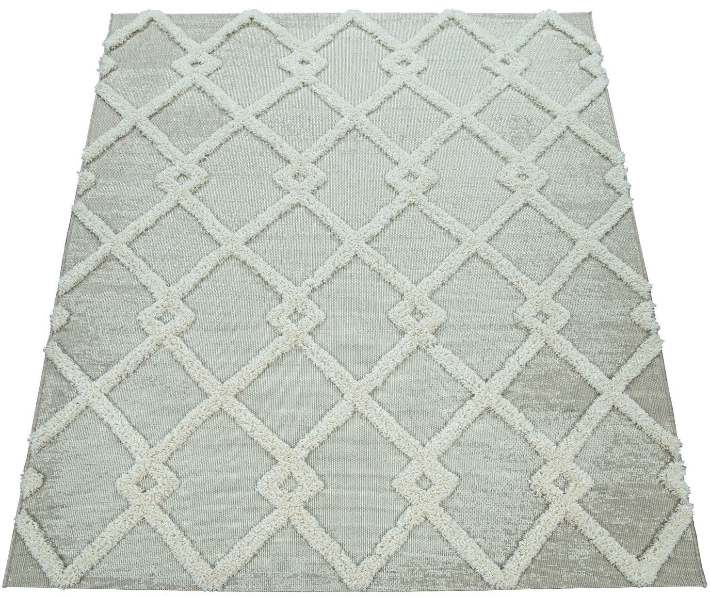 Image of Paco Home Teppich »Eupen 473«, rechteckig, 22 mm Höhe, Hoch-Tief-Struktur, Rauten Motiv, In- und Outdoor geeignet, ideal im Wohnzimmer & Schlafzimmer bei Ackermann Versand Schweiz