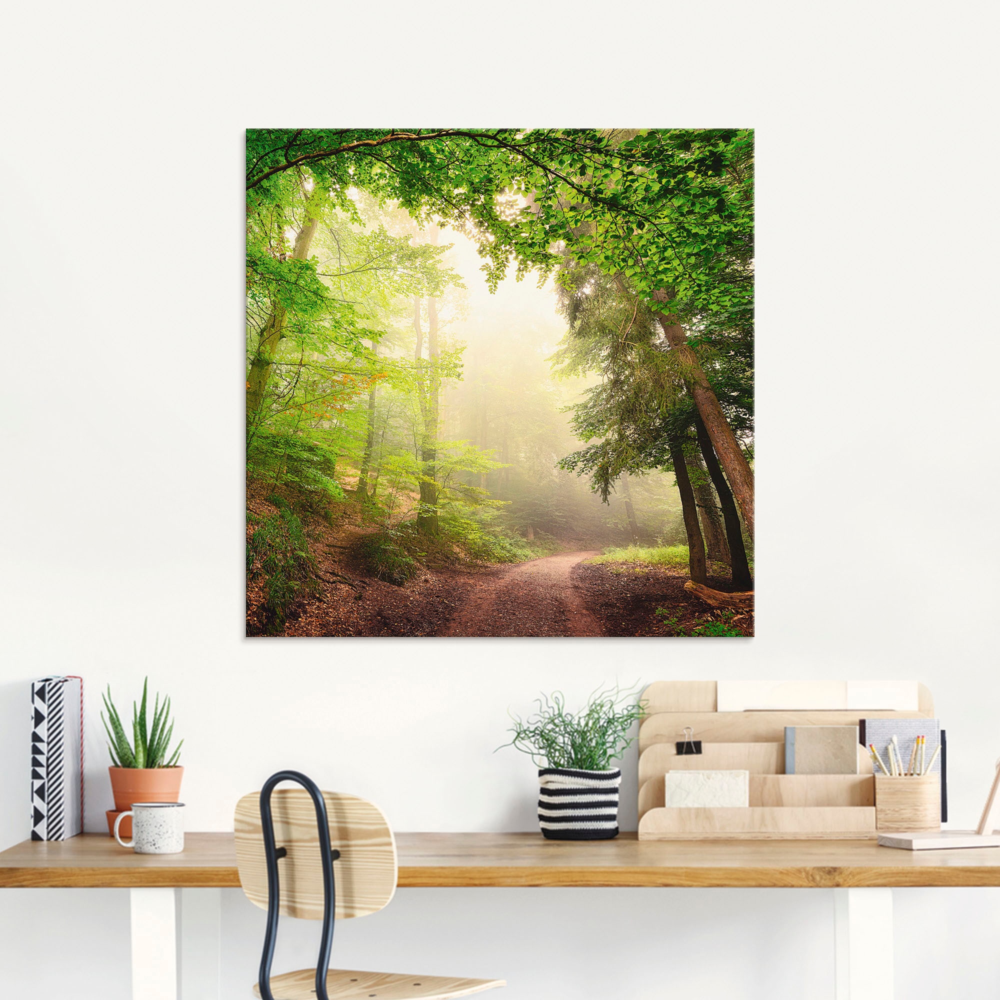 Artland Glasbild »Natürliche Torbögen durch Bäume«, Wald, (1 St.), in verschiedenen Grössen
