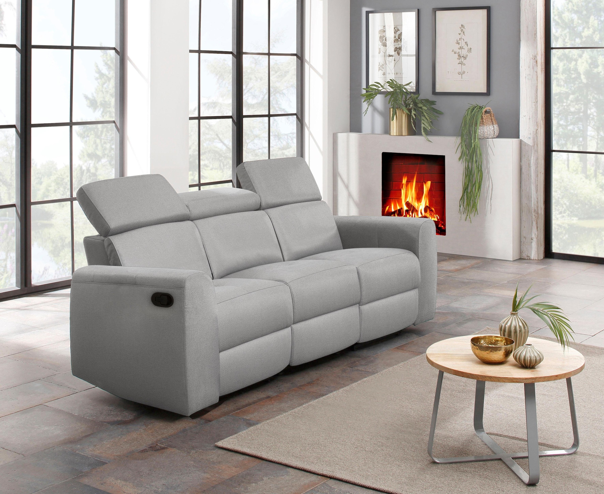 Home affaire 3-Sitzer »Sentrano« auch mit elektrischer Funktion mit USB-Anschluss, in 4 Bezugsvarianten