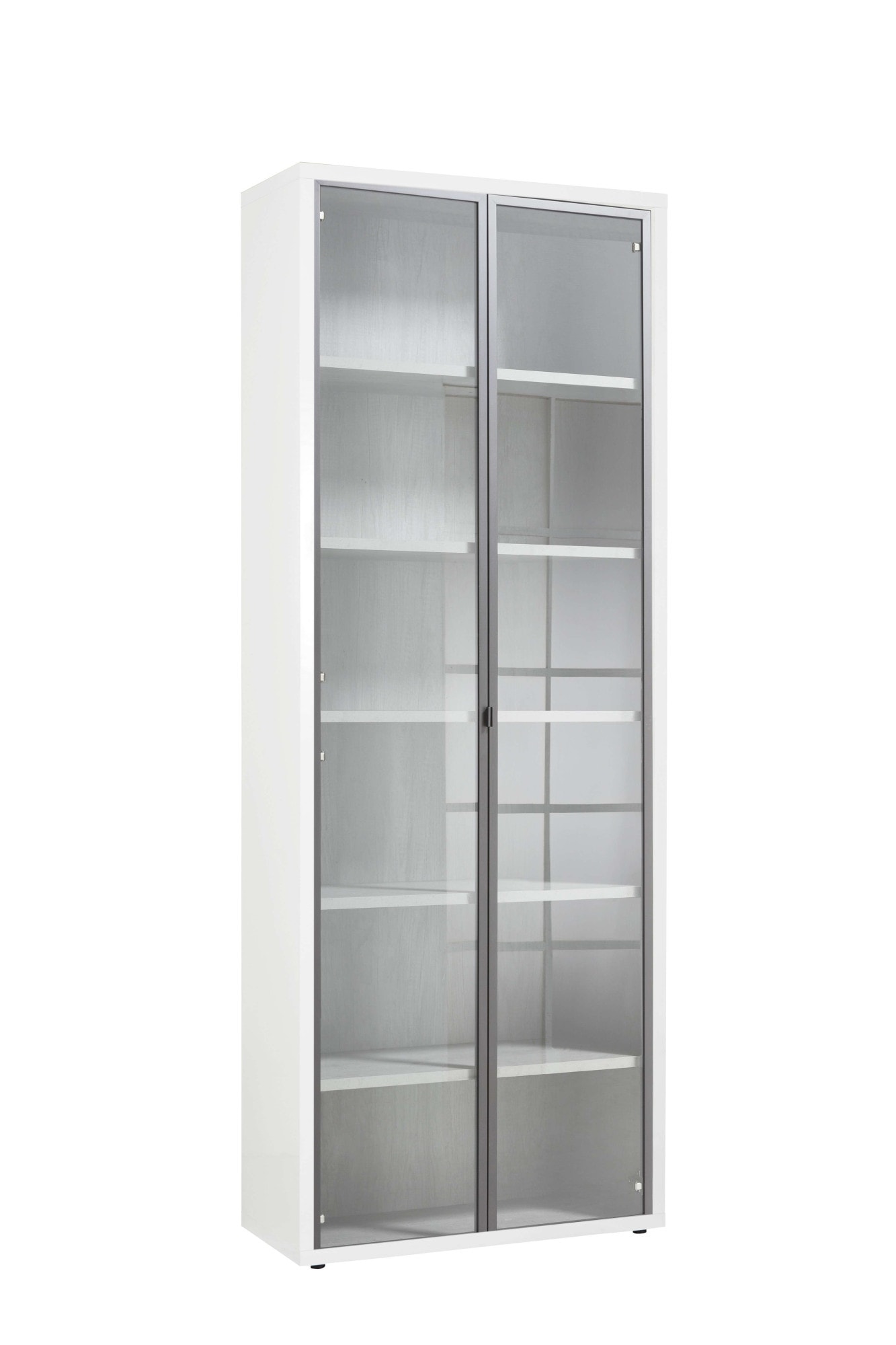 Composad Aktenschrank »DISEGNO, Bücherregal mit 2 Glastüren,«, verstellbare Böden, Höhe 217 cm, 100% recyceltes Holz, Made in Italy