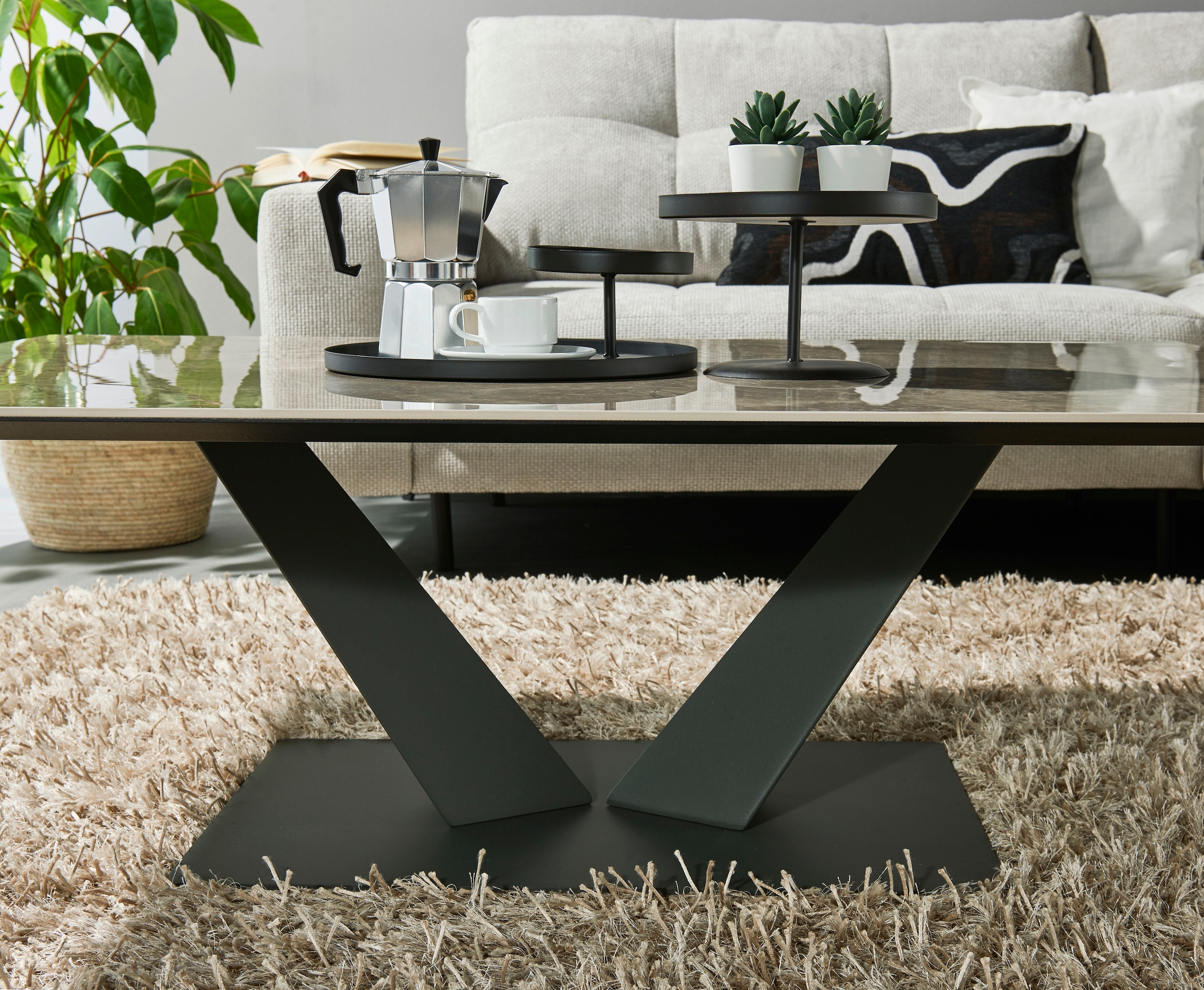 Stolkom Table basse »Gisele« 120 cm breit mit Keramikoberfläche