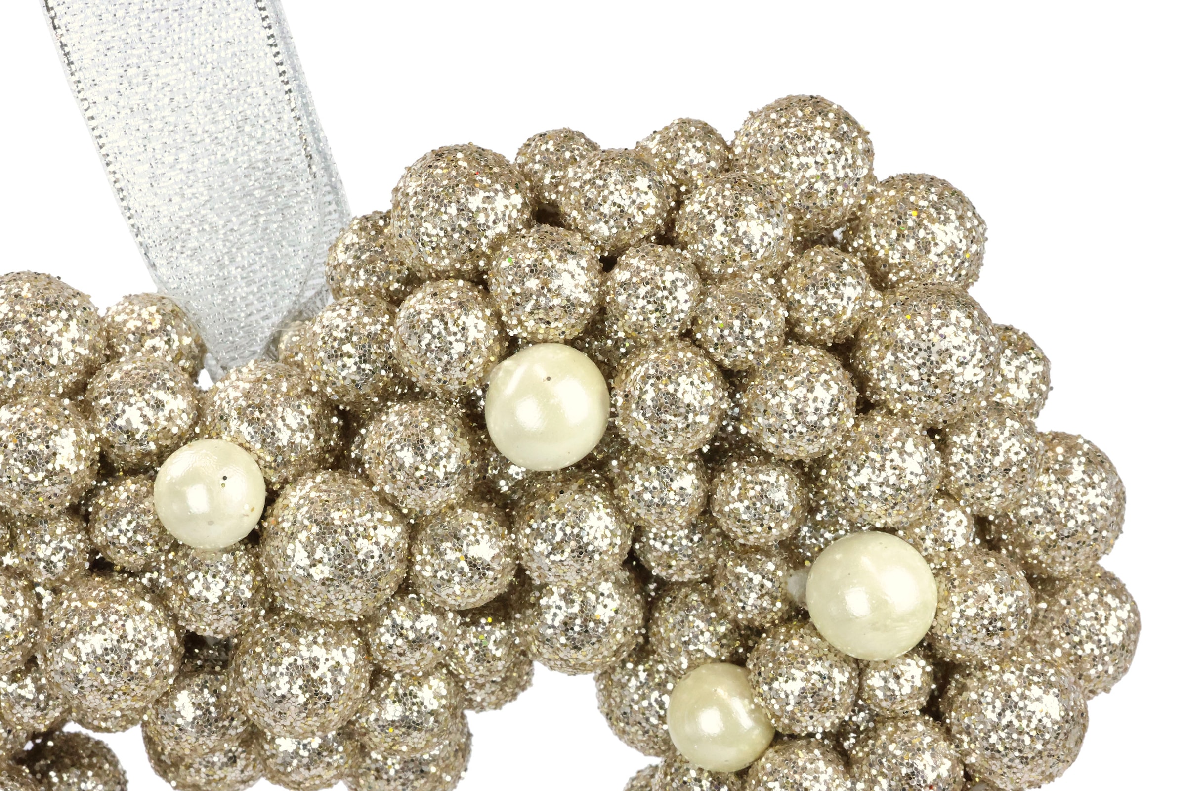 I.GE.A. Kunstkranz »Perlenherz zum Hängen« 2er Set Glänzend Deko-Herz Weihnachtsdeko Türkranz Hochzeitsdeko