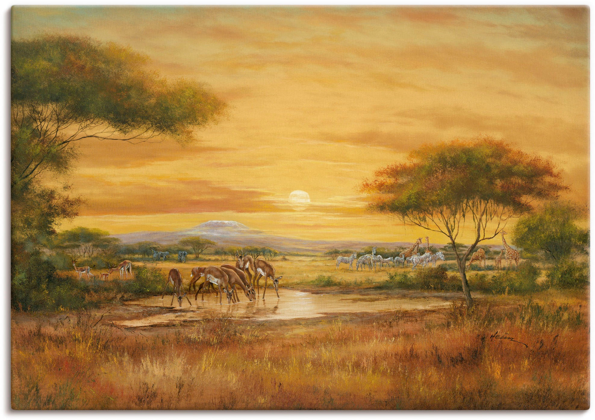 Image of Artland Wandbild "Afrikanische Steppe" Wildtiere 1 Stk. tlg. als Leinwandbild, Poster in verschied. Grössen