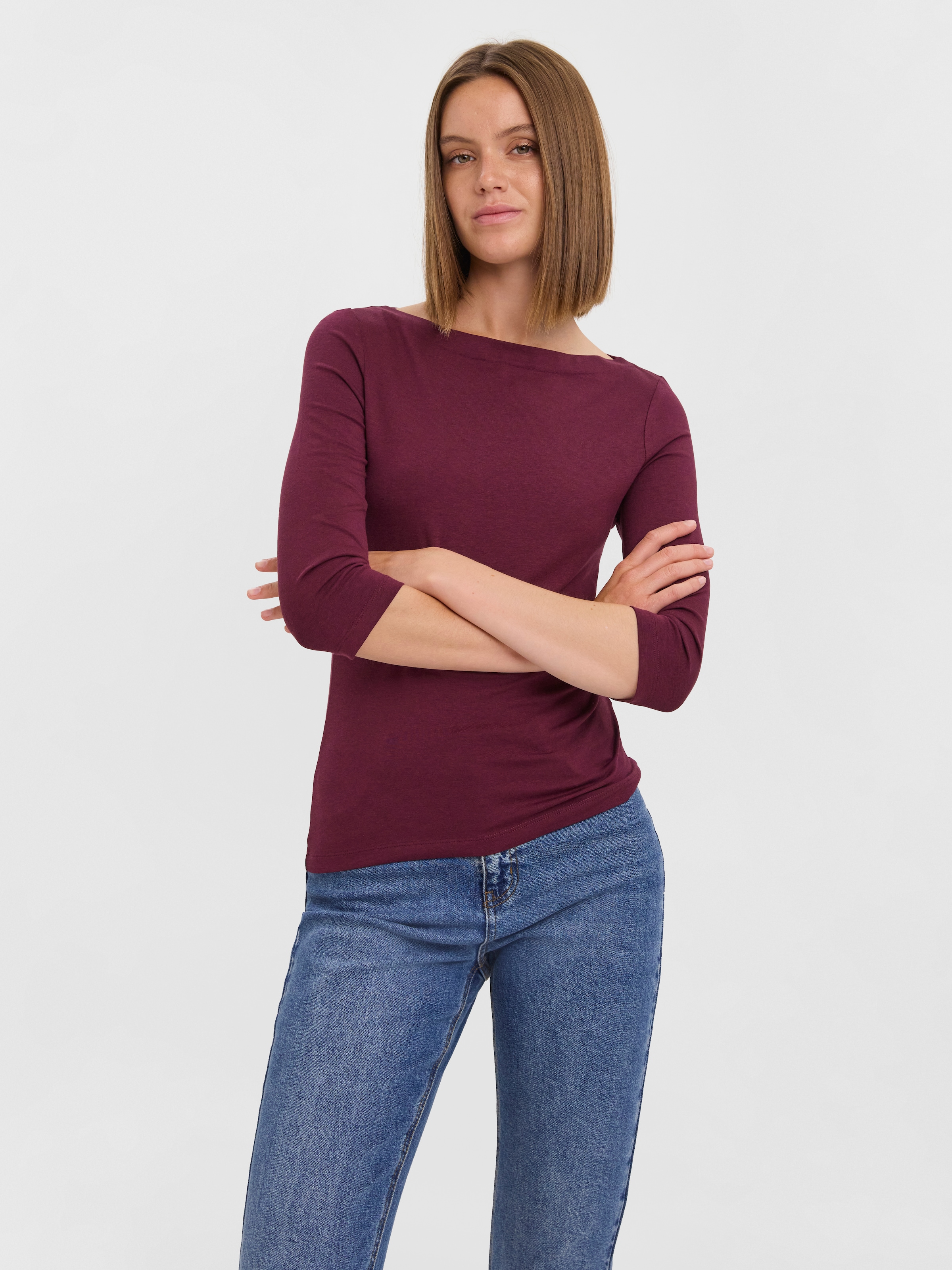 Image of Vero Moda 3/4-Arm-Shirt "VMPANDA MODAL 3/4 TOP JRS NOOS" Baumwollmischung, regular fit