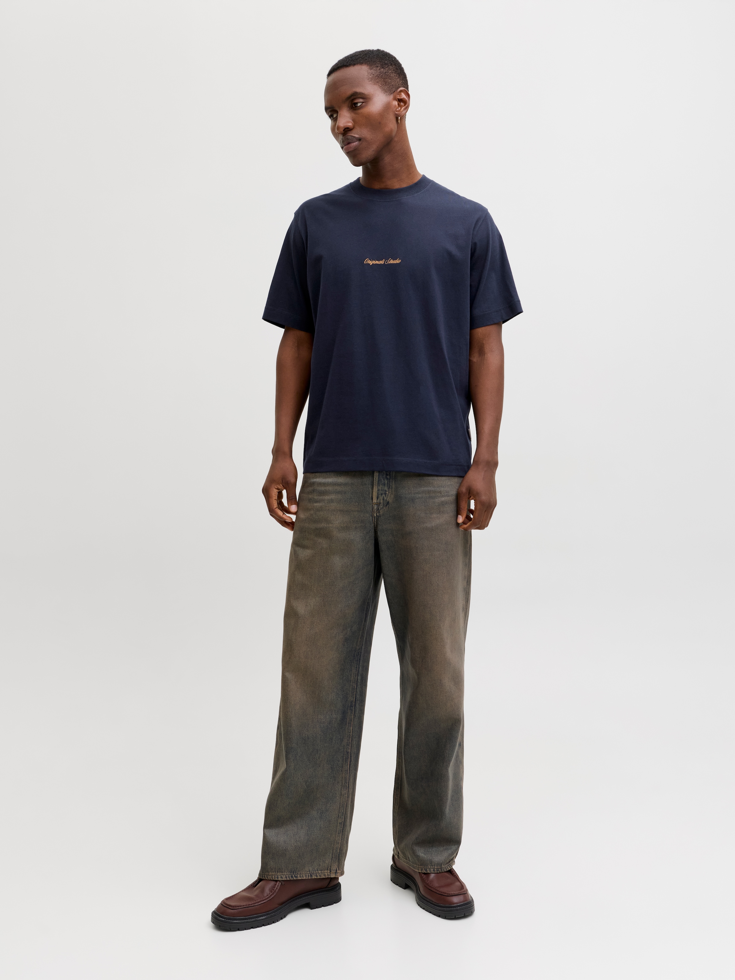 Jack & Jones Rundhalsshirt »JORNORREBRO EMB TEE SS CREW NECK NOOS« Baumwolle, locker geschnitten