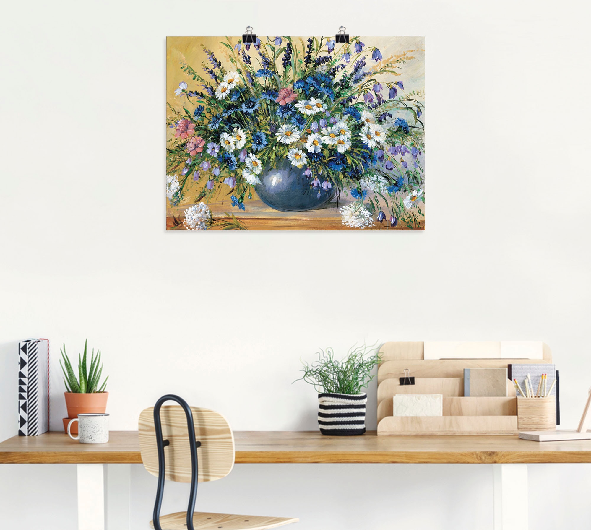 Artland Wandbild »Vase mit Kornblumen«, Blumen, (1 St.), als Leinwandbild, Poster, Wandaufkleber in verschied. Grössen