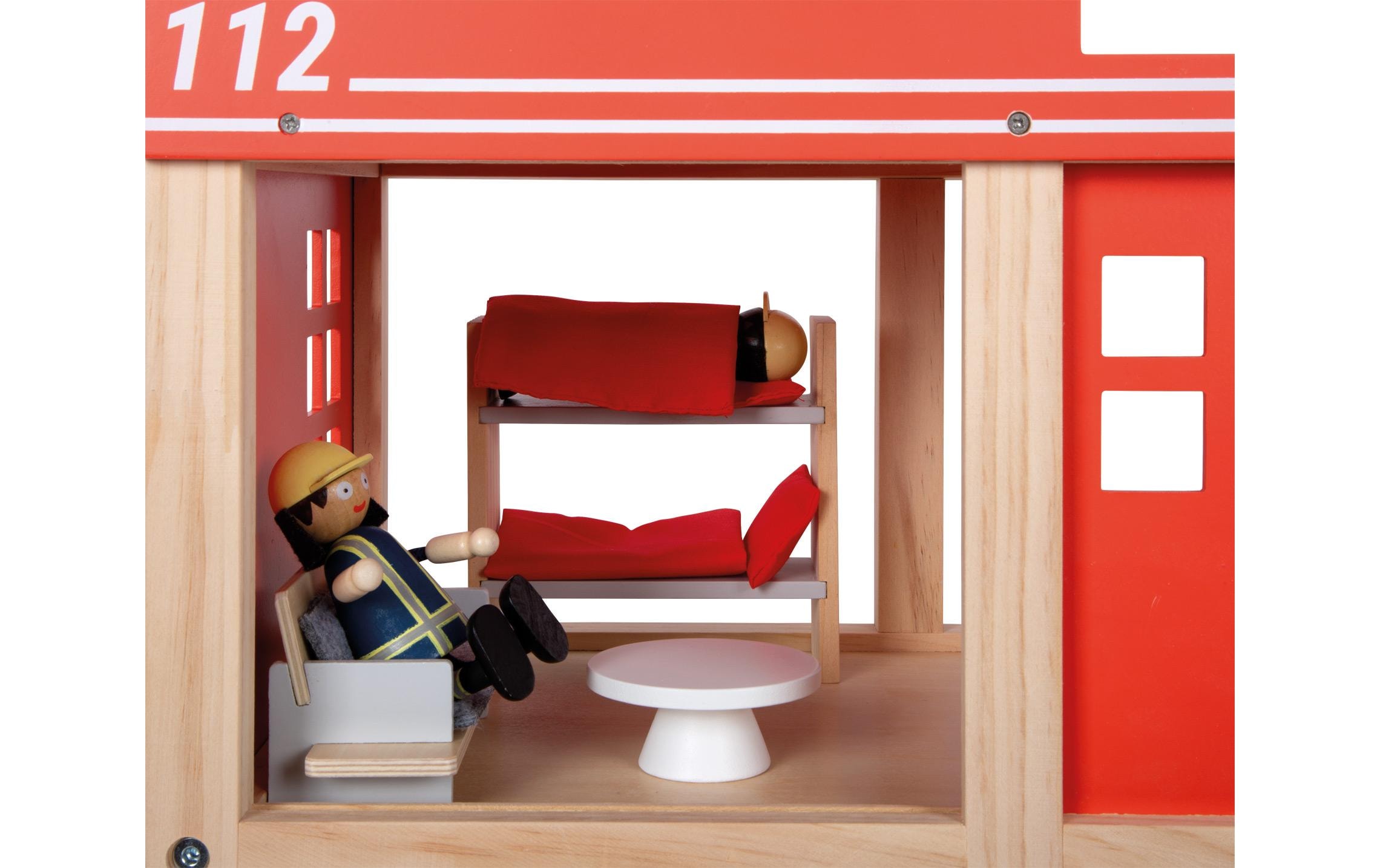 Small Foot Caserne de pompiers ludique »Grosse Feuerwache mit Zubehör« batteriebetriebenes Sound- & Lichtmodul für realistische Einsätze