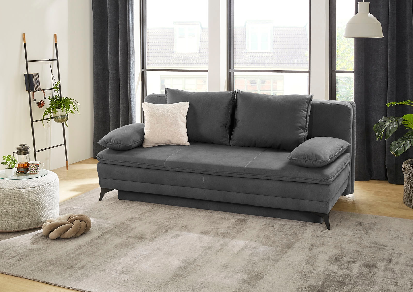 Image of Jockenhöfer Gruppe Schlafsofa "Laurin, B: 202 cm, Liegefl. 158x200 cm, Dauerschläfer" mit Bettfunktion, Bettkasten, Kaltschaumtopper &1 Zierkissen