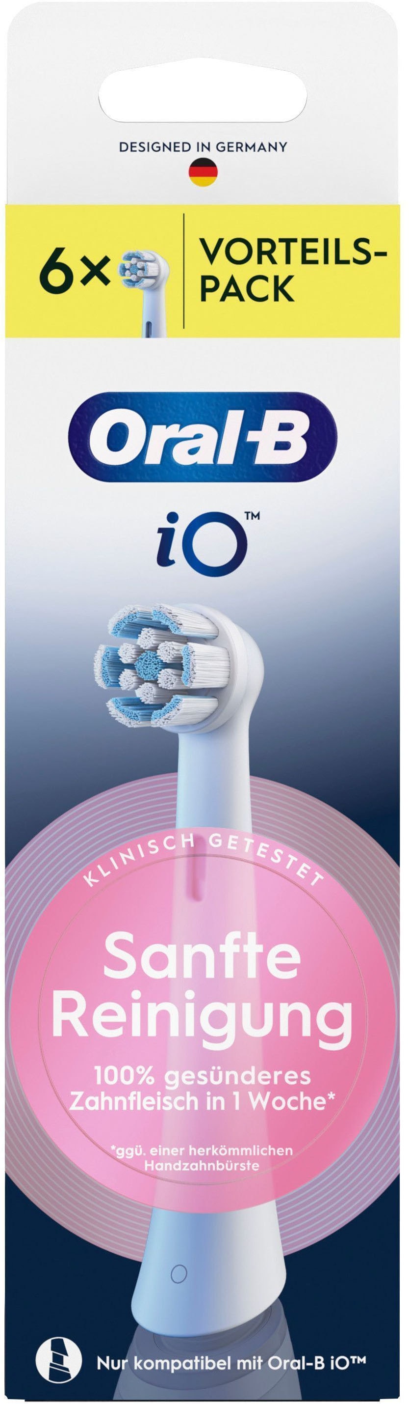 Oral-B Aufsteckbürsten »iO Sanfte Reinigung« fortschrittliche Plaque-Entfernung, für empfindliches Zahnfleisch