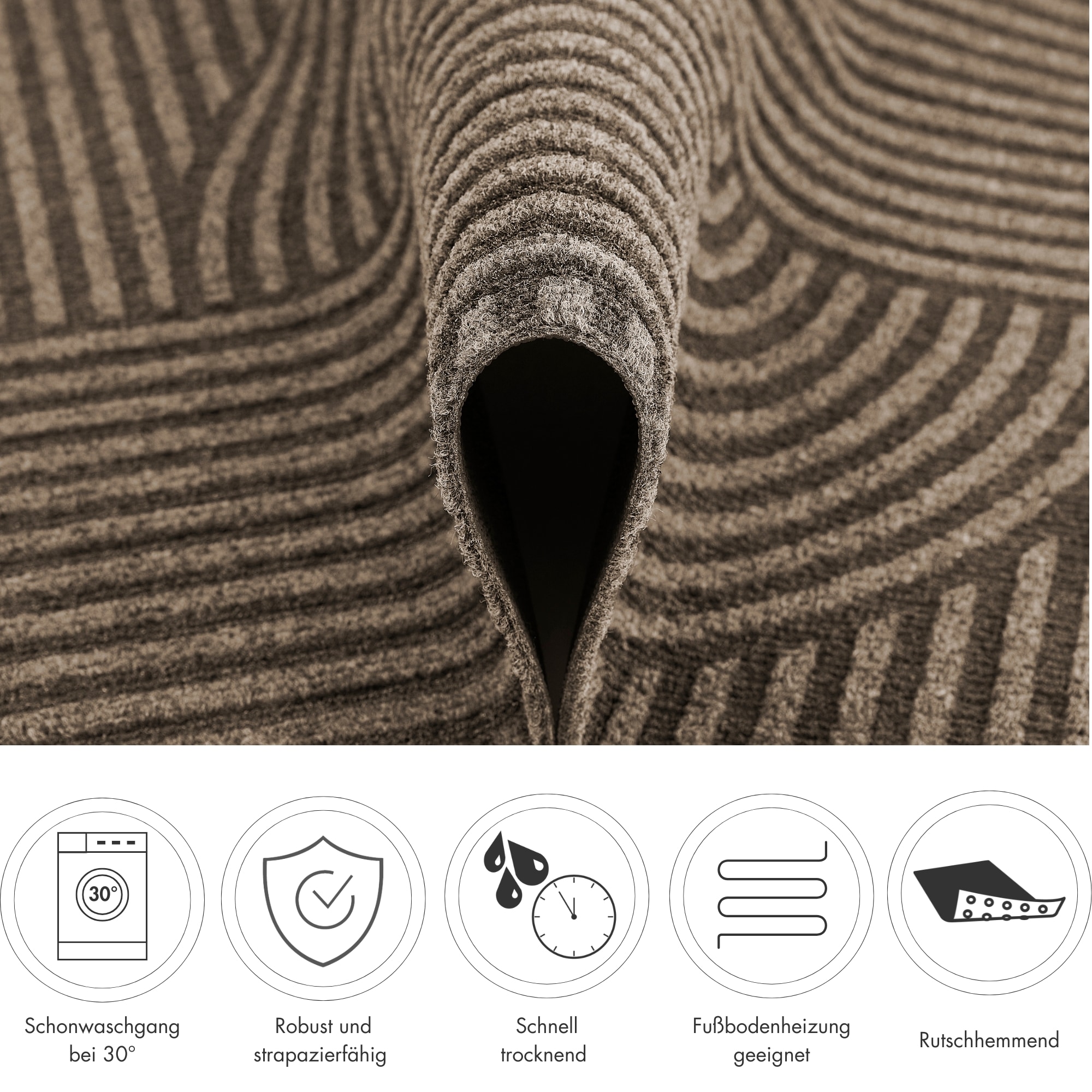 Andiamo Fussmatte »Yukon« rechteckig 6 mm Höhe Schmutzfangmatte, modernes Design, robust, waschbar, rutschhemmend