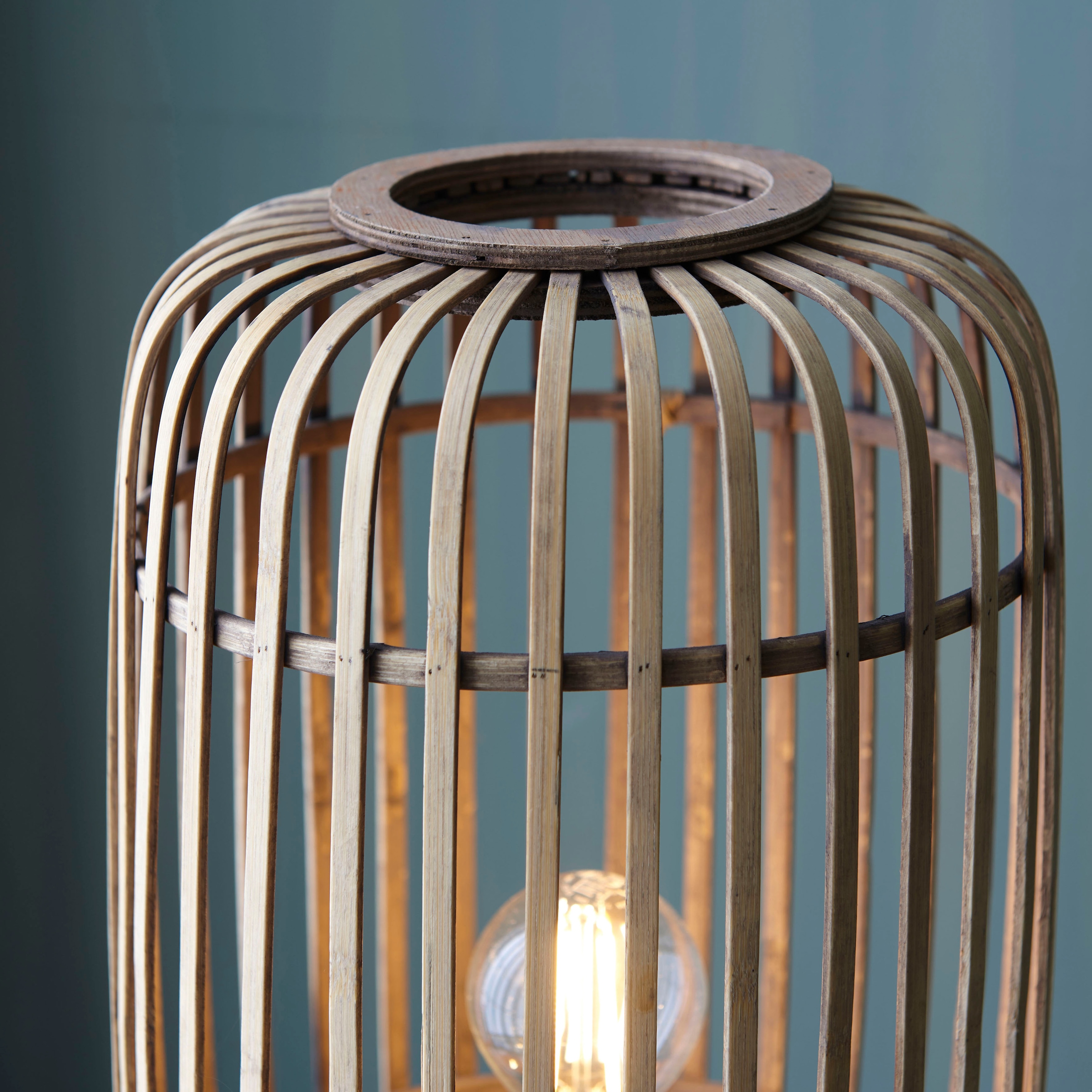 Brilliant Stehlampe »Woodrow«, 1 flammig, Leuchtmittel E27 | ohne Leuchtmittel, Stehlampe dreibeinig hellbraun