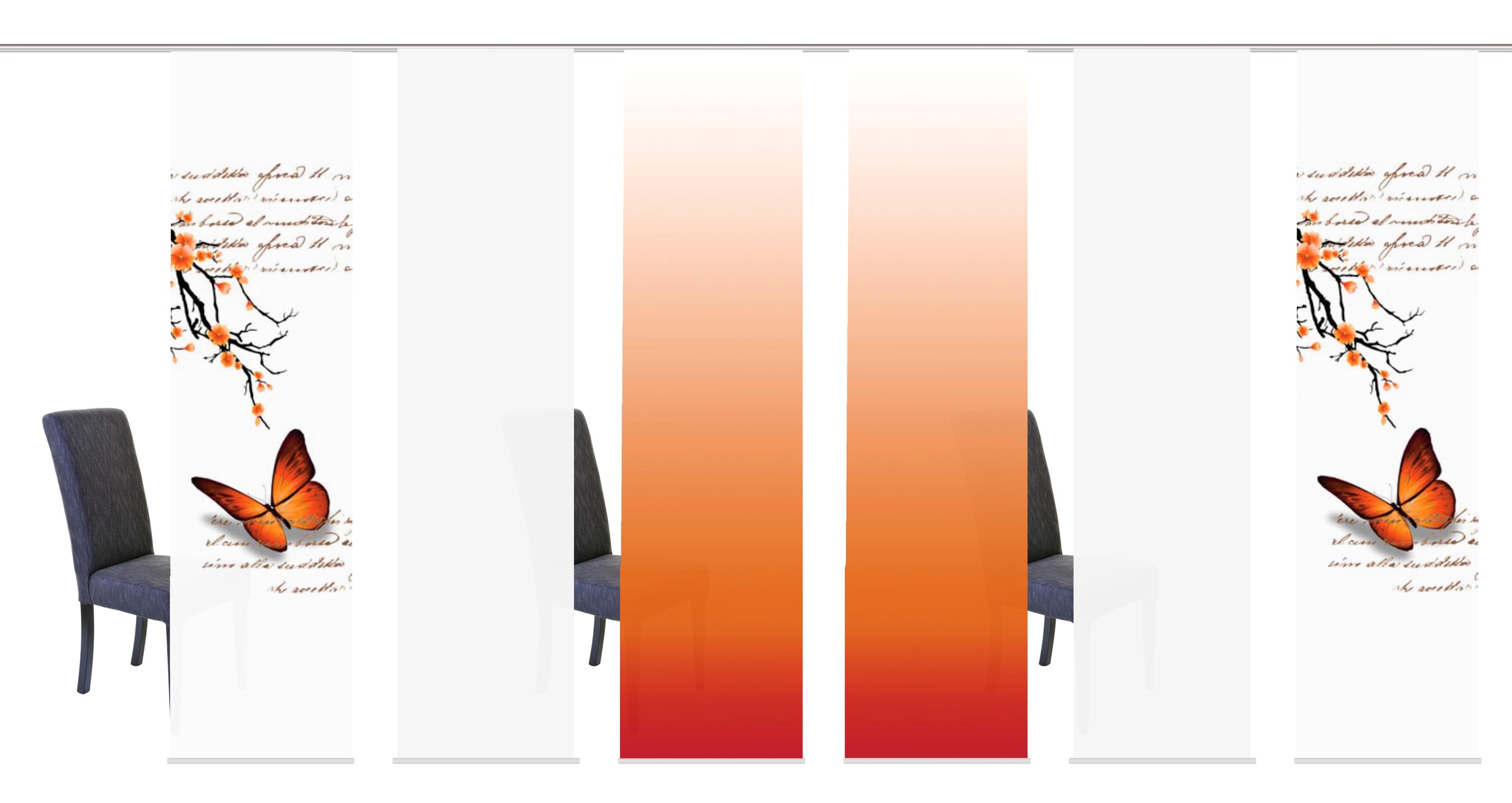 Image of HOME WOHNIDEEN Schiebegardine »BUTTERFLIES«, (6 St.), HxB: 245x60, inkl. Befestigungszubehör bei Ackermann Versand Schweiz