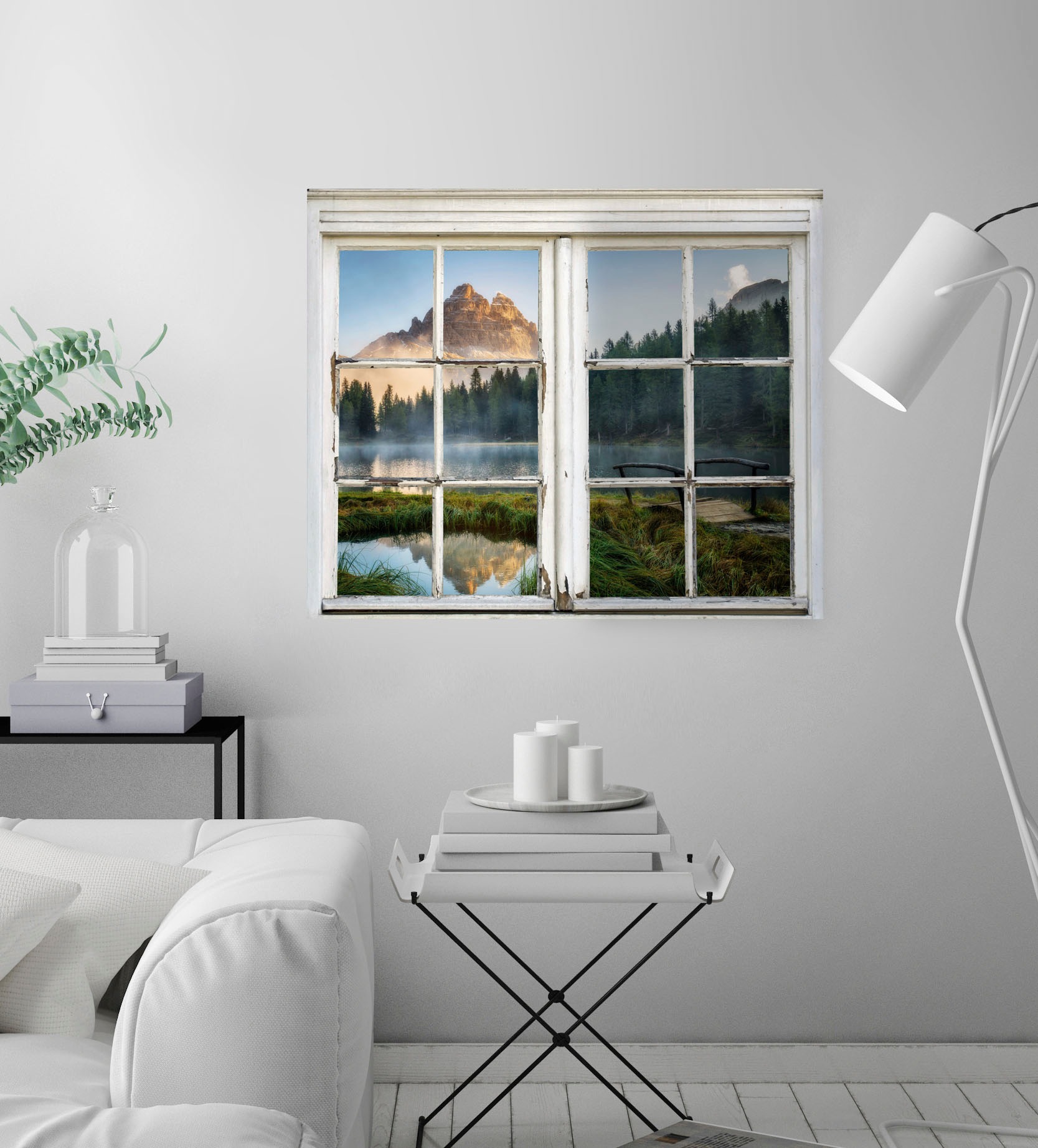 Image of queence Wandsticker "Landschaft" Wandsticker, Wandbild, selbstklebend, Berge, See, Brücke