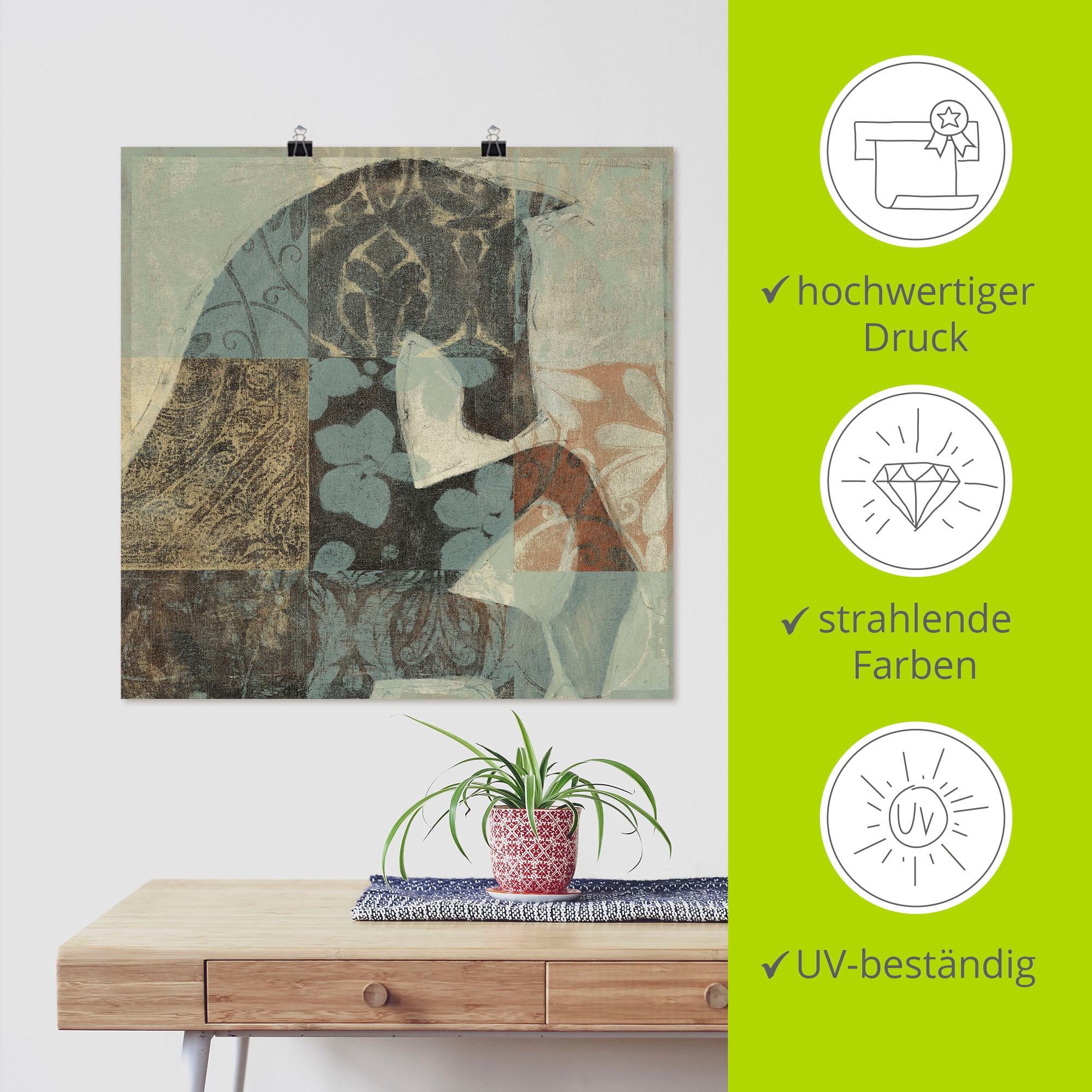 Artland Wandbild »Gemustertes Pferd II«, Haustiere, (1 St.), als Leinwandbild, Poster in verschied. Grössen