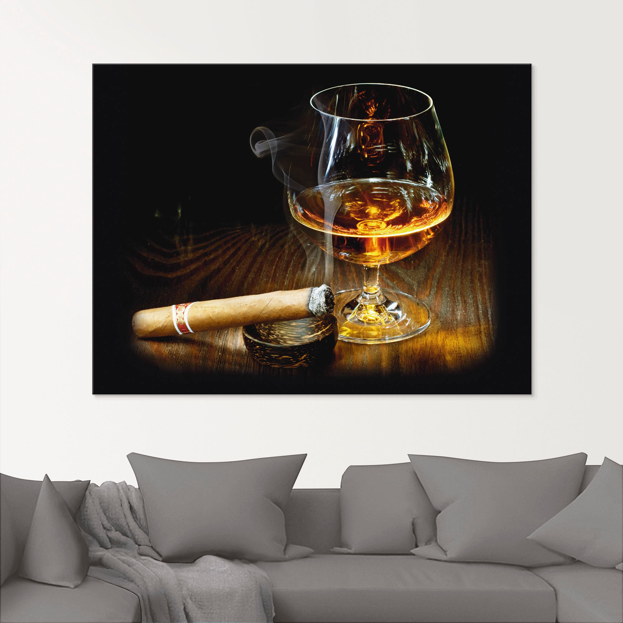 Artland Glasbild »Zigarre und Cognac«, Zigarren, (1 St.), in verschiedenen Grössen