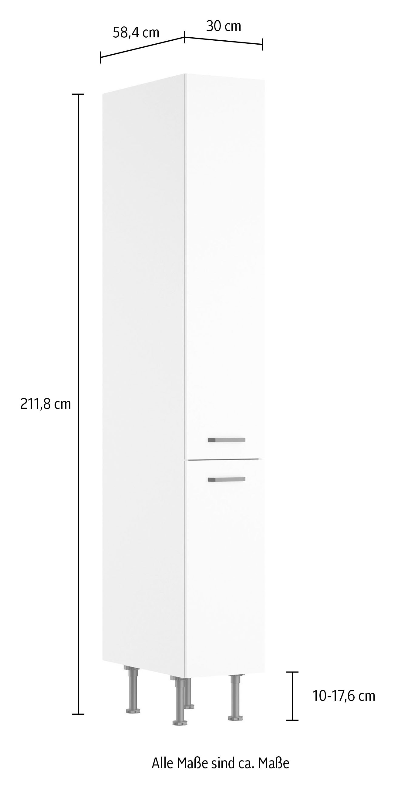 KOCHSTATION Armoire à pharmacie »KS-Paula« 30 cm breit, 211 cm hoch, mit 2 Auszügen, 5 Ablagen