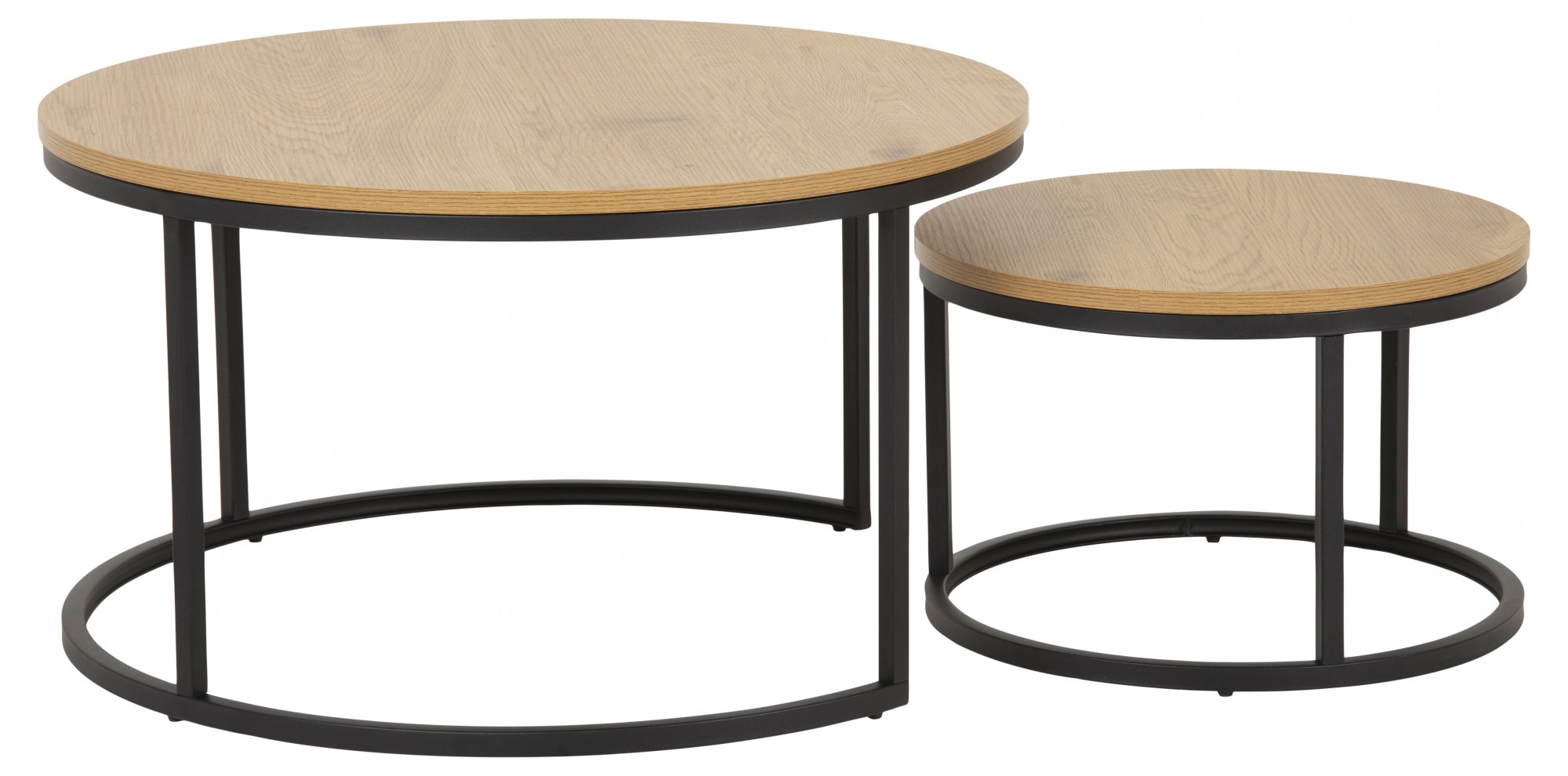 ACTONA GROUP Couchtisch »Spiro 2er Set, rund – modern & stilvoll kombinieren, zeitloses Design« Couchtisch, Beistelltisch, 2 Stk. tlg. OTTOs Choice Holzoptik, pflegeleicht & robustes Metallgestell