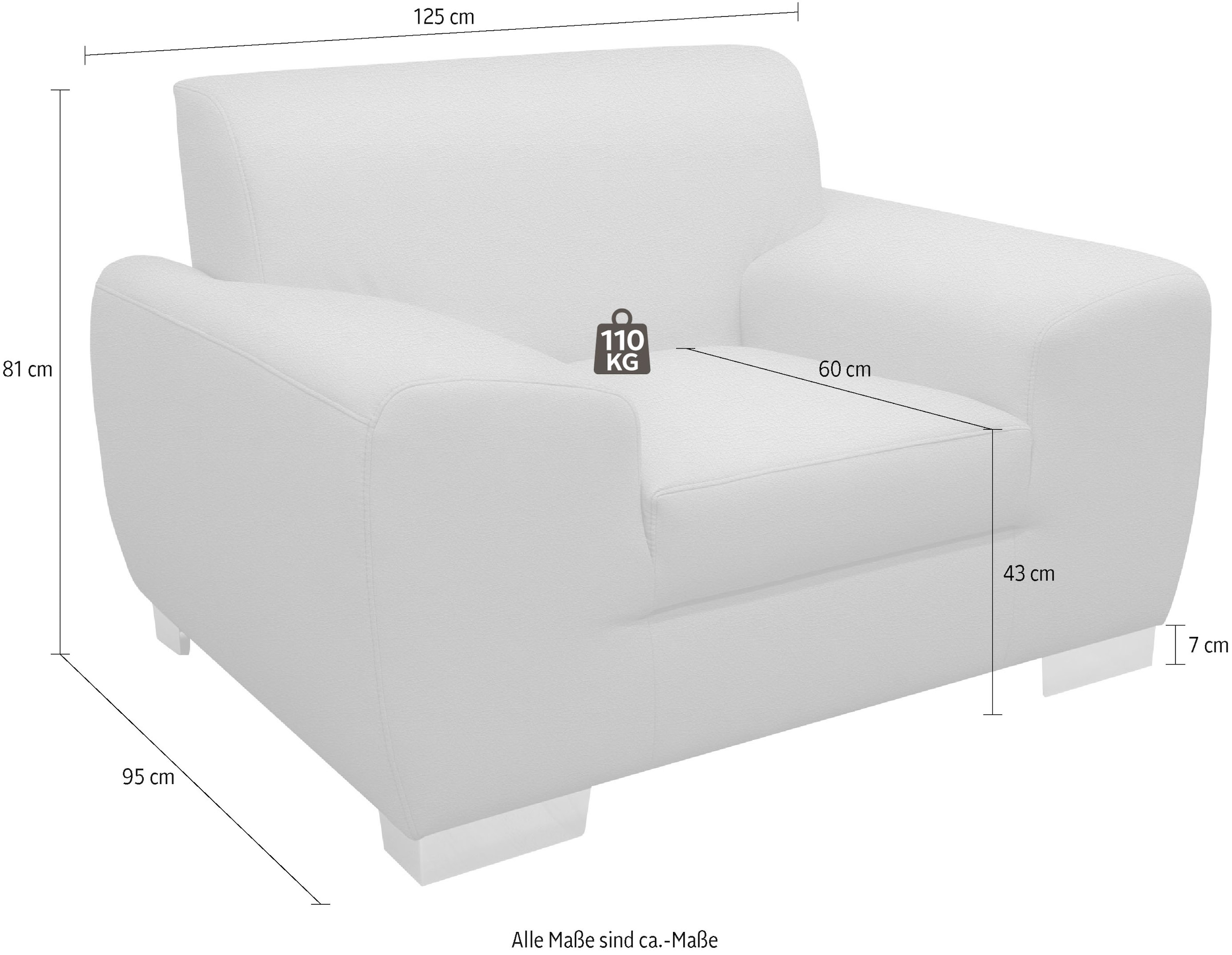 DOMO collection Sessel »Ricardo zeitlos, elegante Armlehnen, komfortabel«