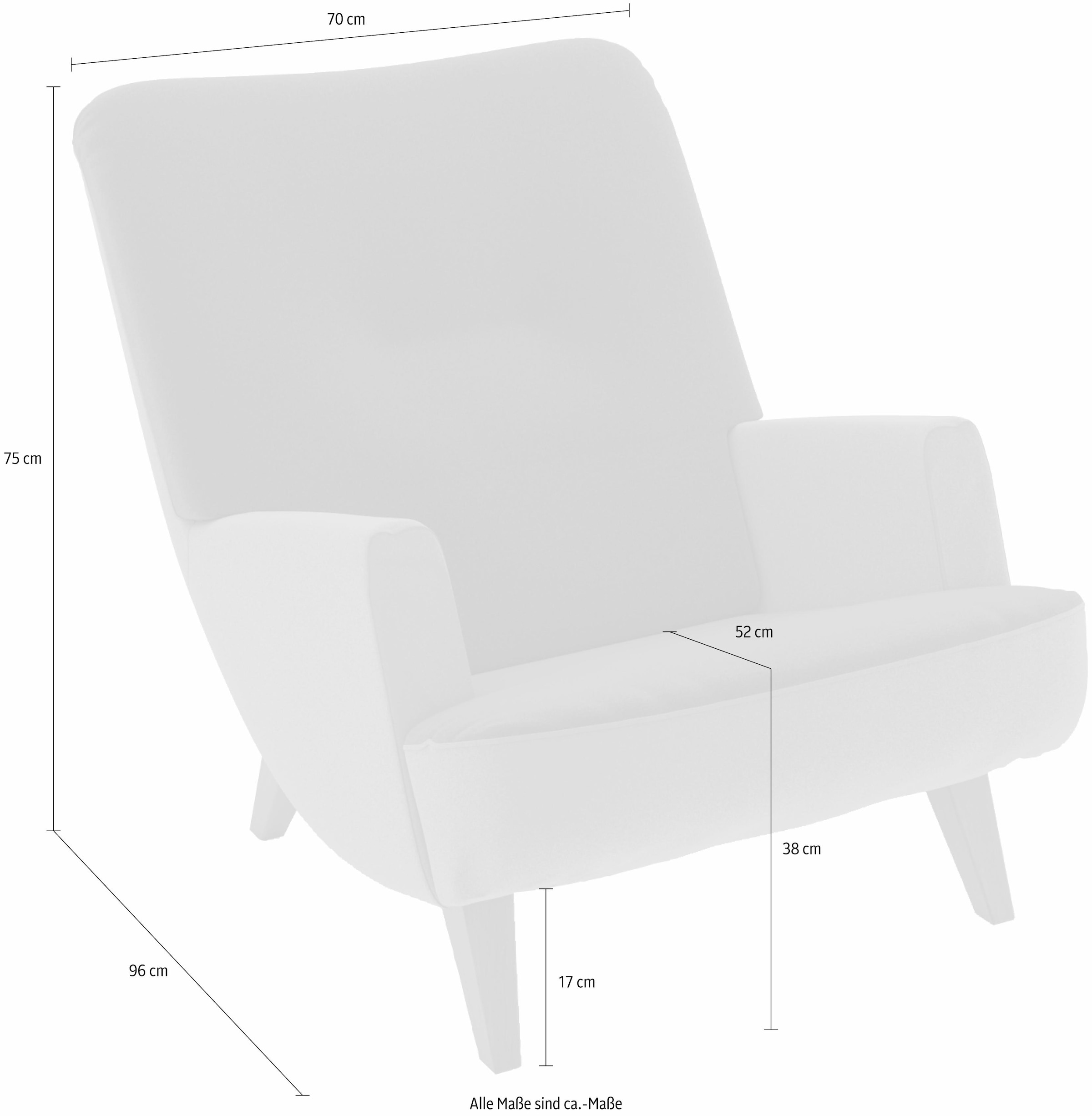 Max Winzer® Loungesessel »build-a-chair Borano aussergewöhnlicher Sessel, tolle Farbkombinationen«, modern im Retrolook, zum Selbstgestalten