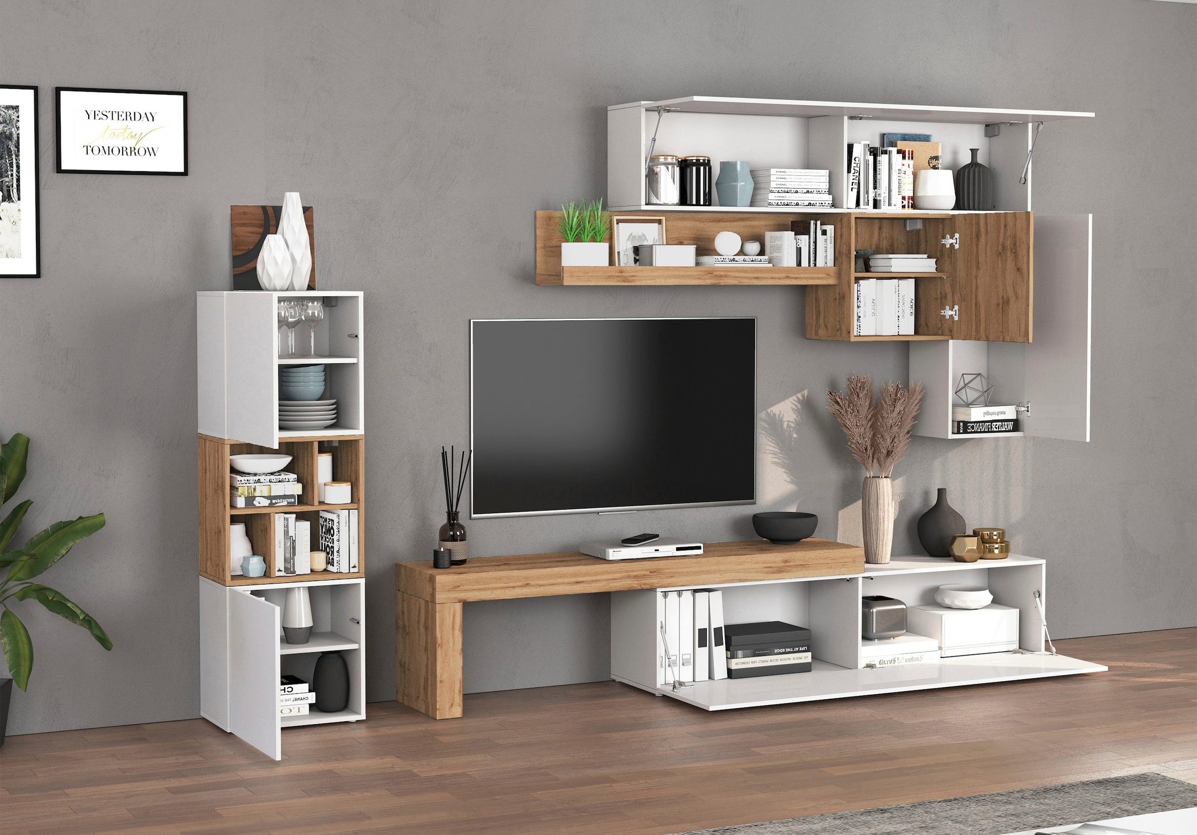 INOSIGN Meuble mural »Chronos Wohnwand, Medienwand, 8-er set« Set, 8 cuis tlg.