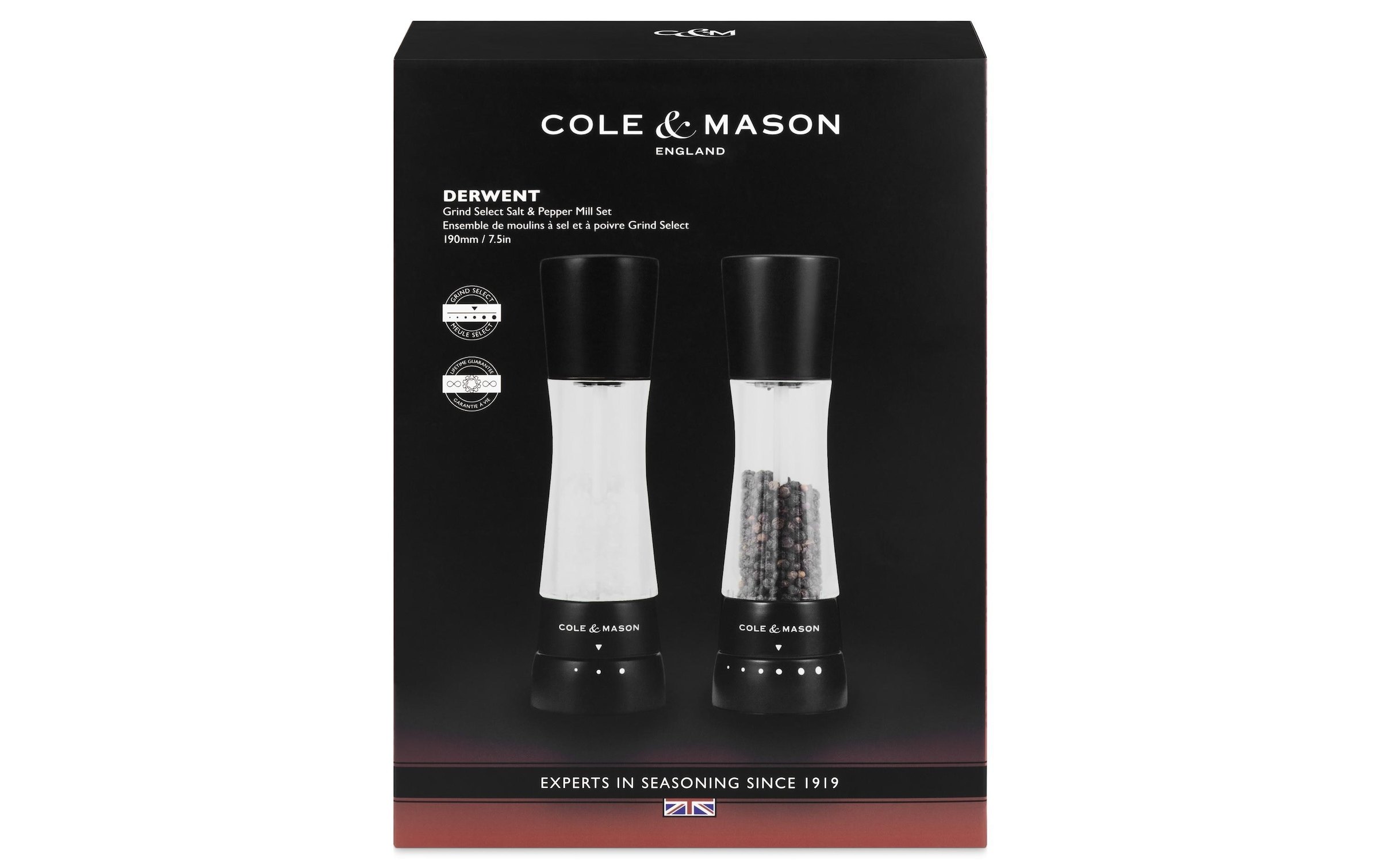 Cole & Mason Salz-/Pfeffermühle »Derwent 19 cm« Salz- und Pfeffermühlen-Set in Geschenkbox
