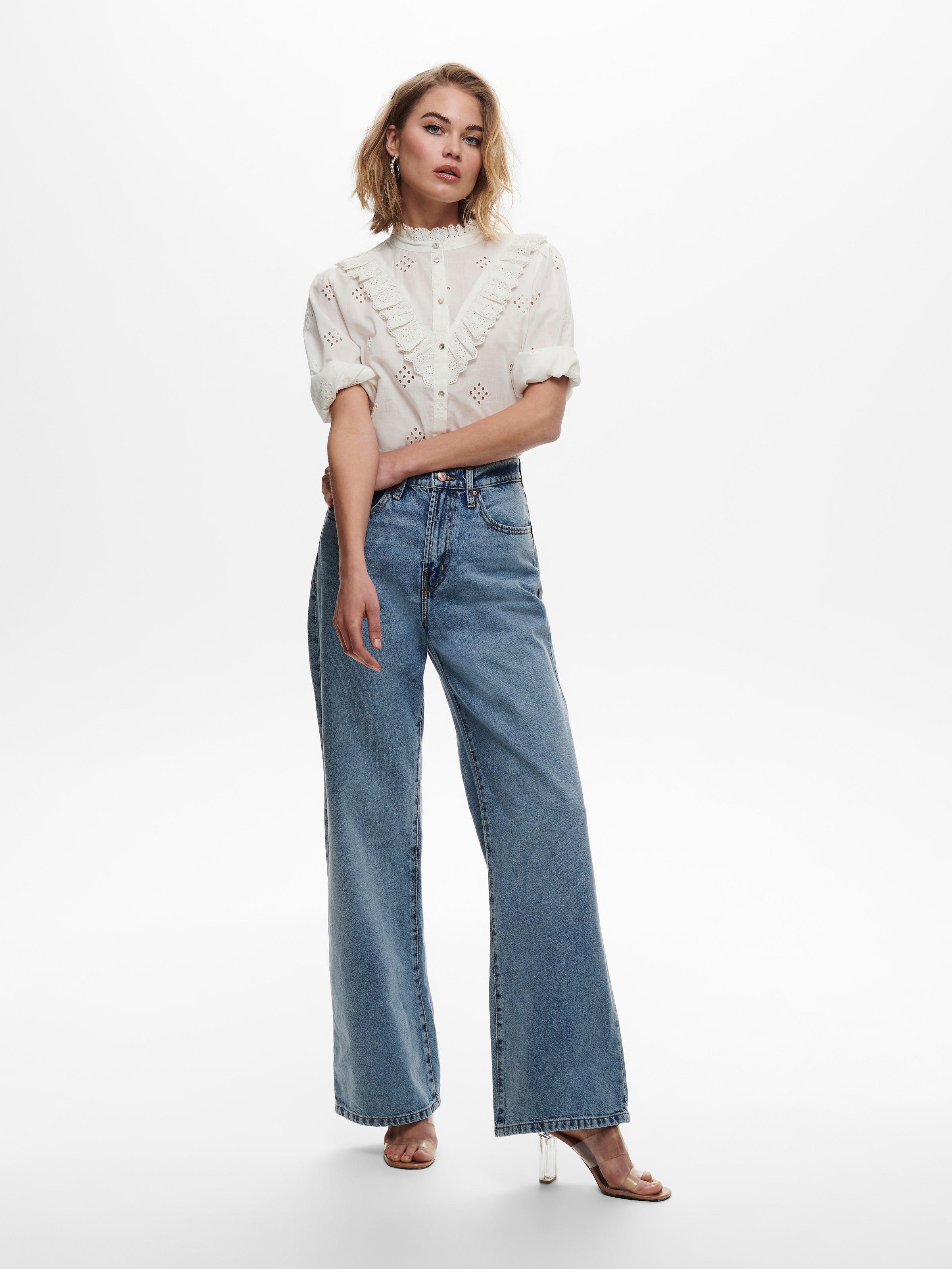 ONLY Jeans taille haute »ONLHOPE HW WIDE DNM REA345 NOOS« Baumwolle