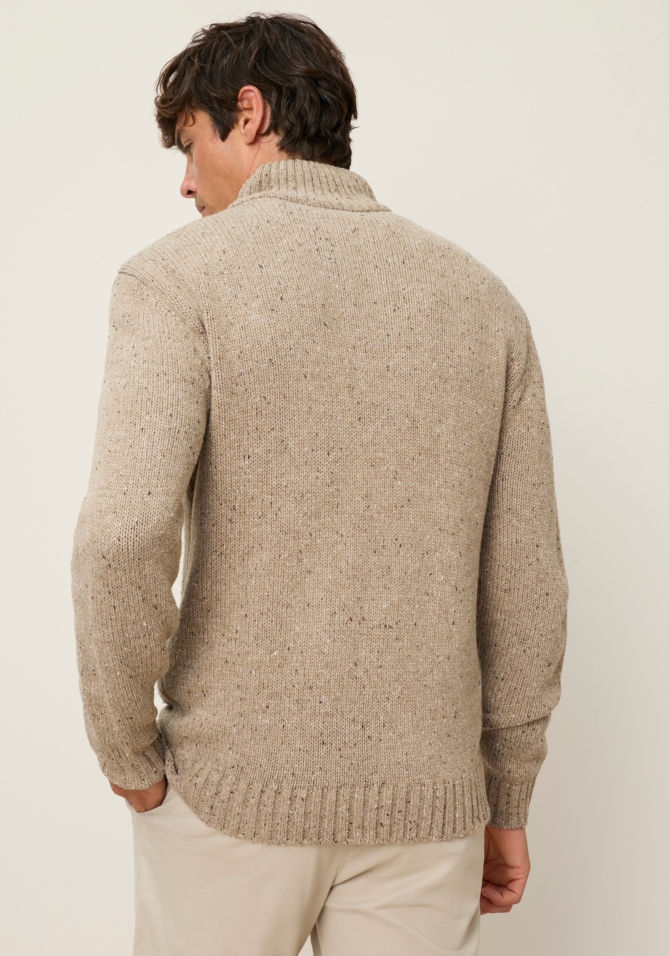 Man's World Troyer »Neue Kollektion! Melange Garn mit farbigen Akzenten« mit Langarm, aus Strick mit Baumwolle, Regular Fit