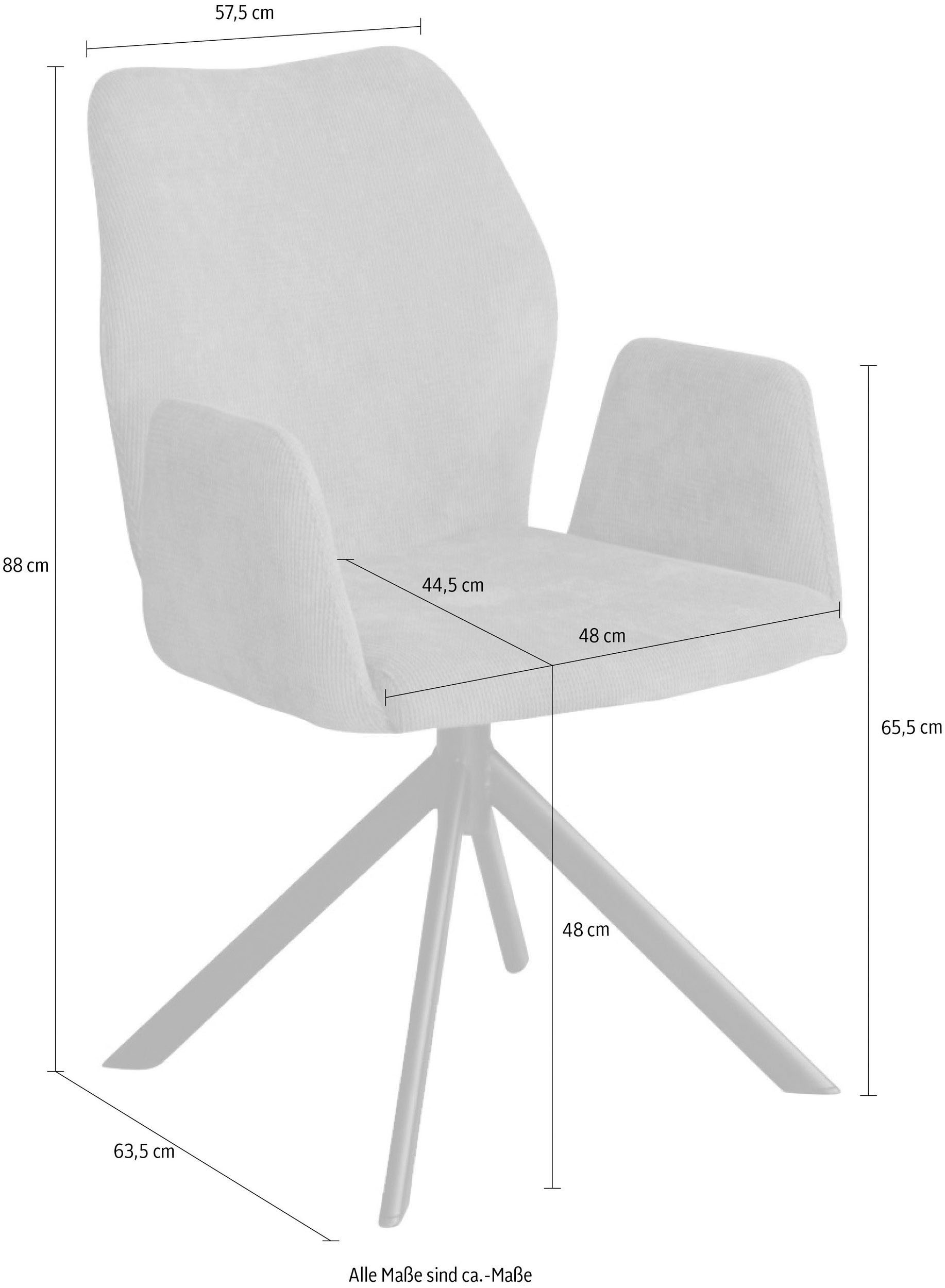 GOODproduct Chaise avec accoudoirs »Hacienda« () moderner Cord Bezug, 2er Set