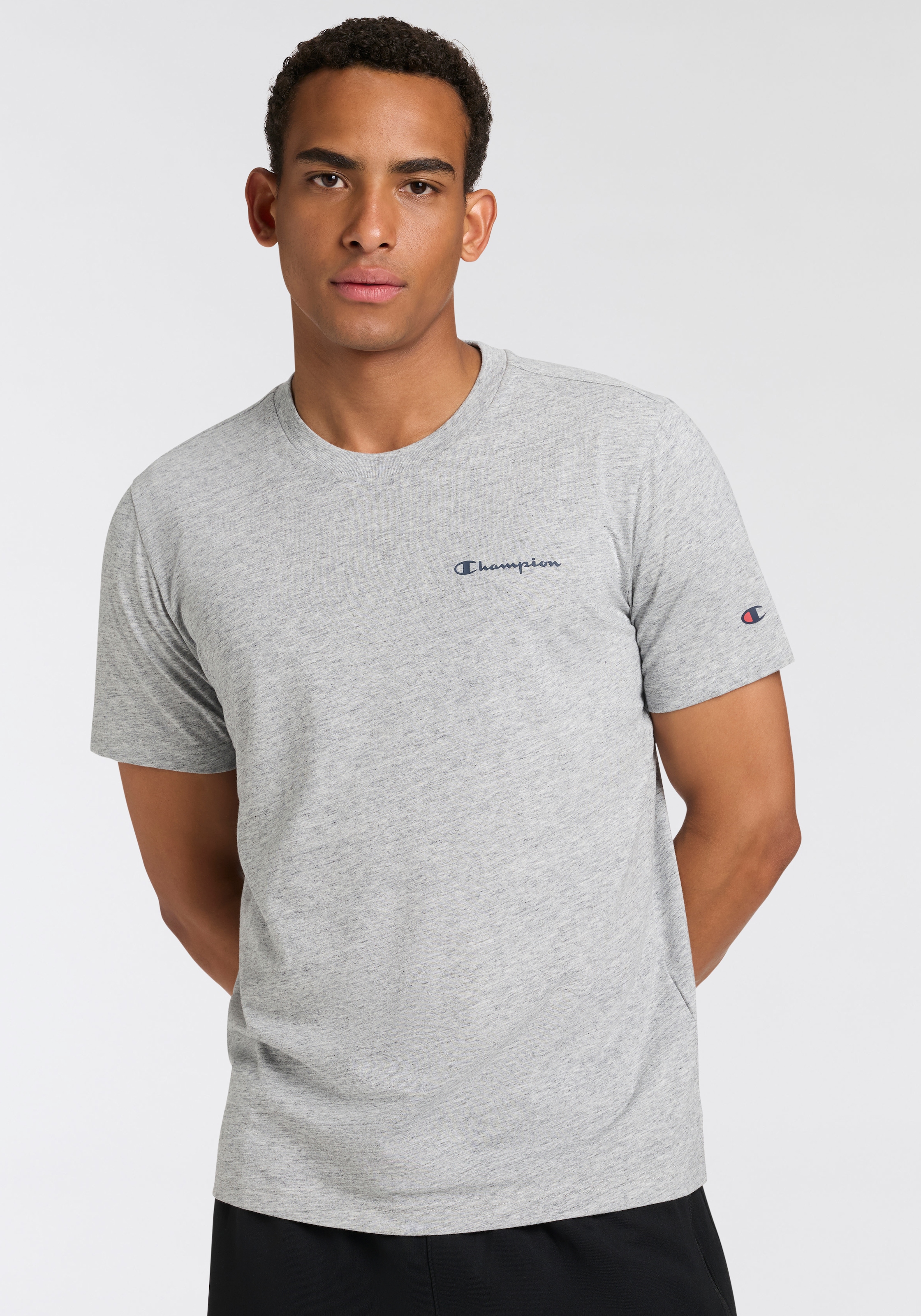 Champion T-shirt avec col rond, manches courtes, en coton, finition droite