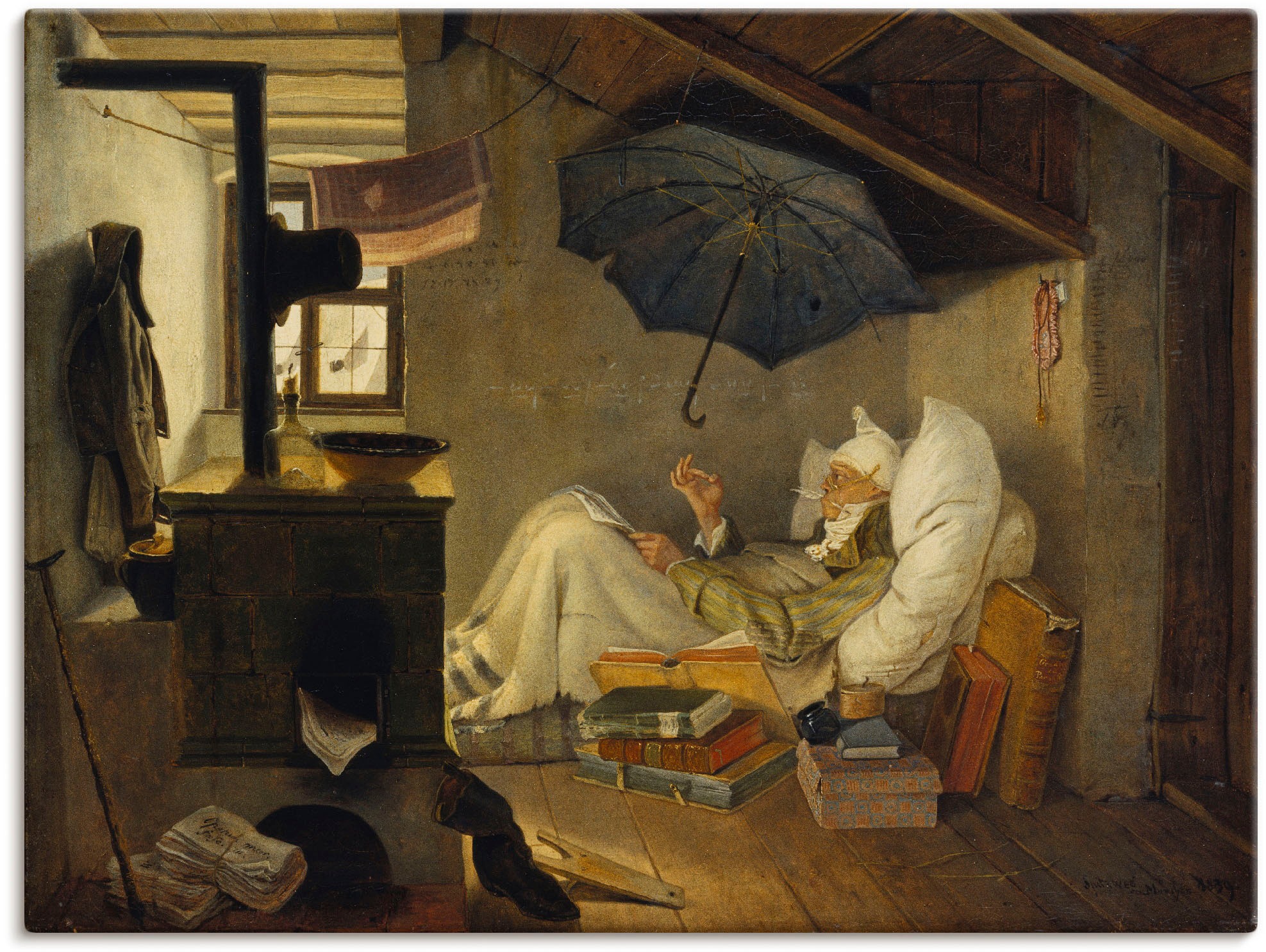 Image of Artland Wandbild "Der arme Poet. 1839" Mann 1 Stk. tlg. als Leinwandbild, Poster in verschied. Grössen