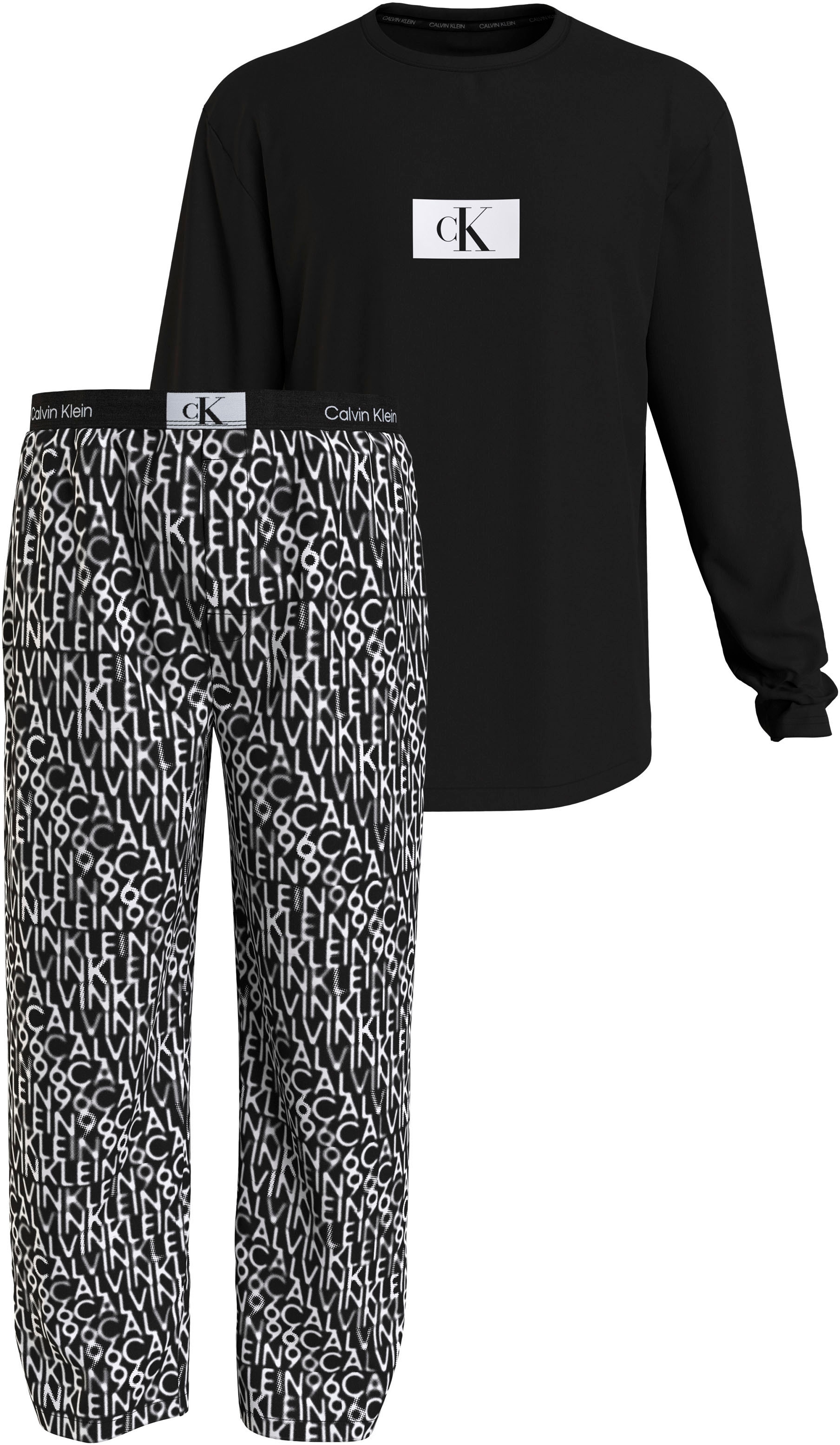Calvin Klein Underwear Schlafanzug »L/S PANT SET«, (Set, 2 tlg.), mit geradem Bein