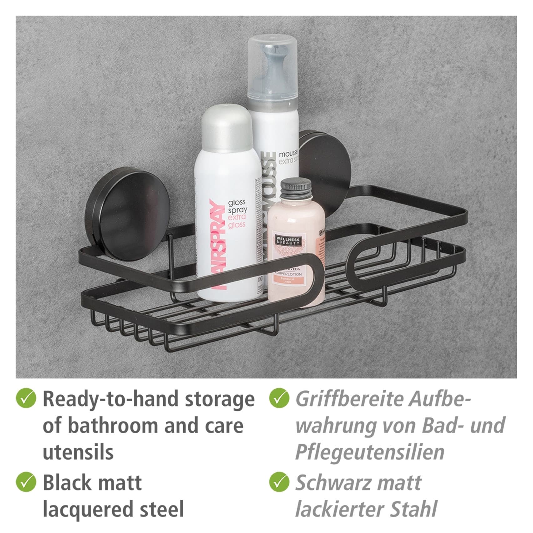 WENKO Tablette de douche »Static-Loc® Plus  Pavia« Étagère de salle de bain, fixation sans perçage