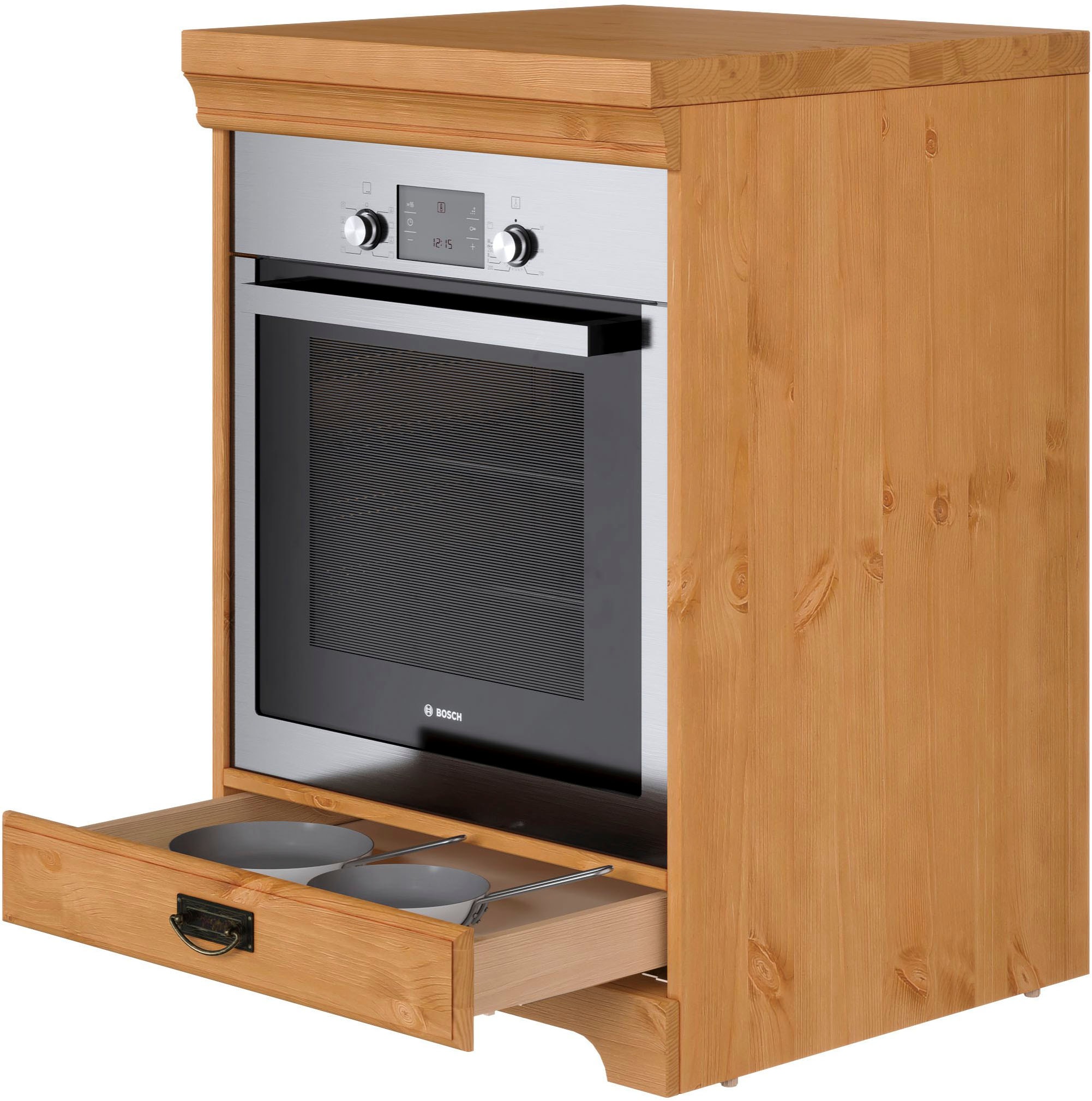 Home affaire Herdumbauschrank »Rügen« Breite 60 cm, Kiefer massiv, Nischenmass Herd B/T/H 56,7/54,2/60,5 cm