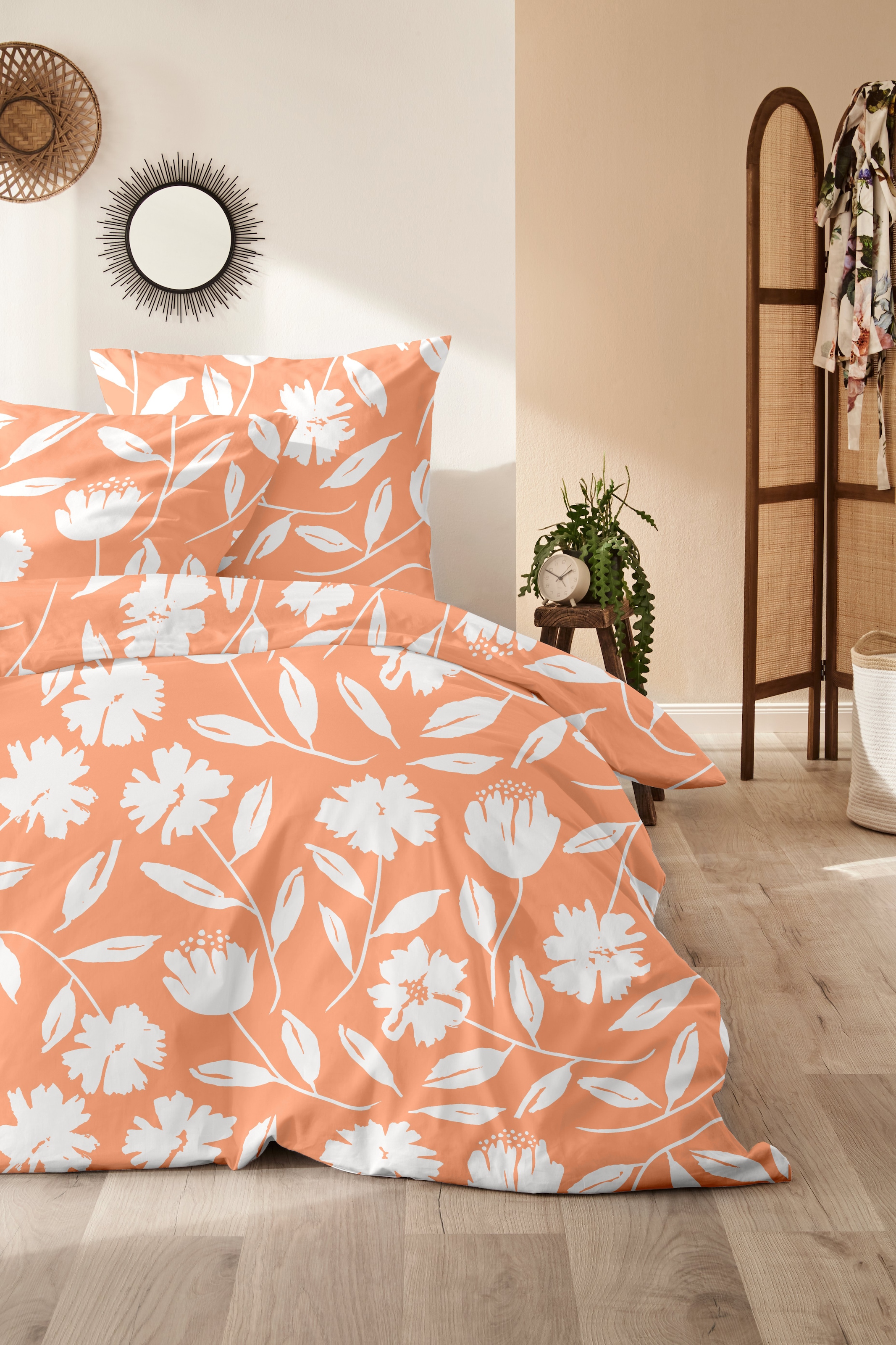 Primera Linge de lit réversible »Perkal Bettwäsche« 2 surface lisse, parfaite pour des nuits reposantes, respirante