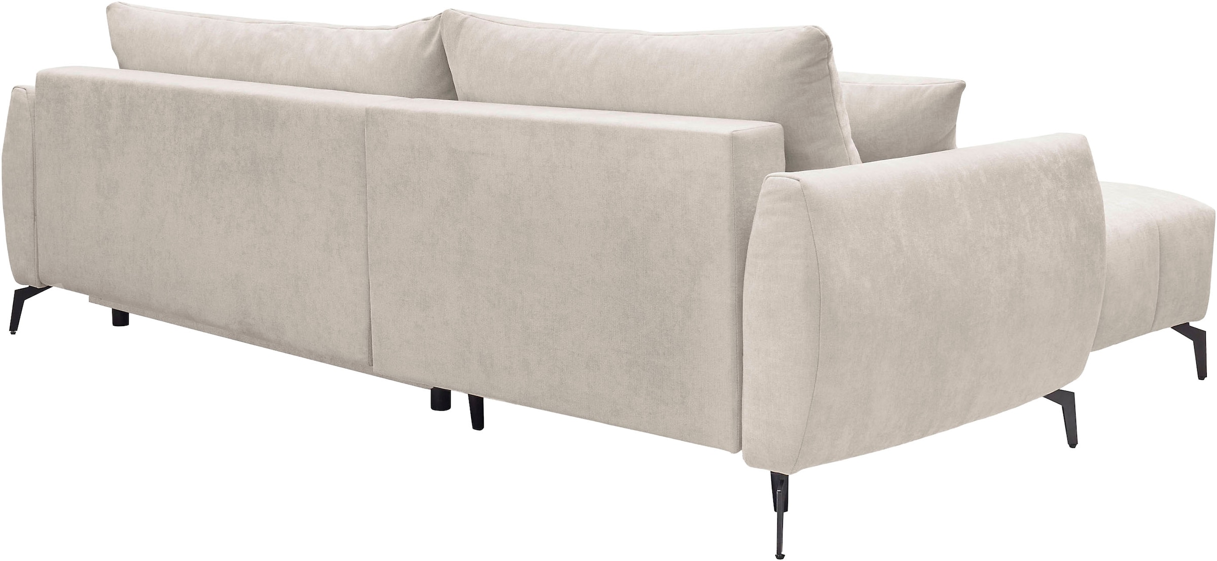 GOODproduct Canapé d'angle »JINNIE Chenille, L-Form, Polsterecke m. Schlaffunktion« Chauffeuse montage à gauche/droite, en tissu tissé ou chenille