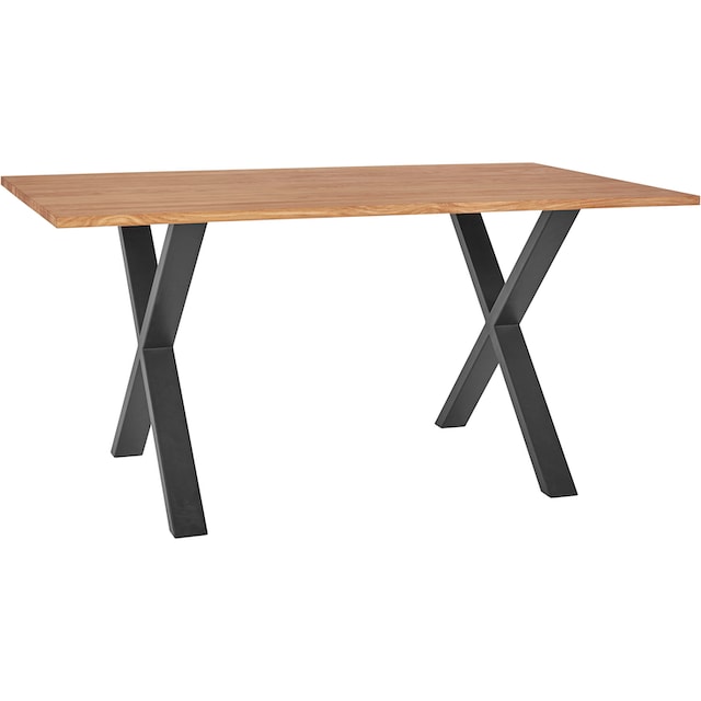 Tischplatte sur massiver livraison andas de aus Massivholz, Metall aus FSC®- sans Eiche, Esstisch, Gestell frais