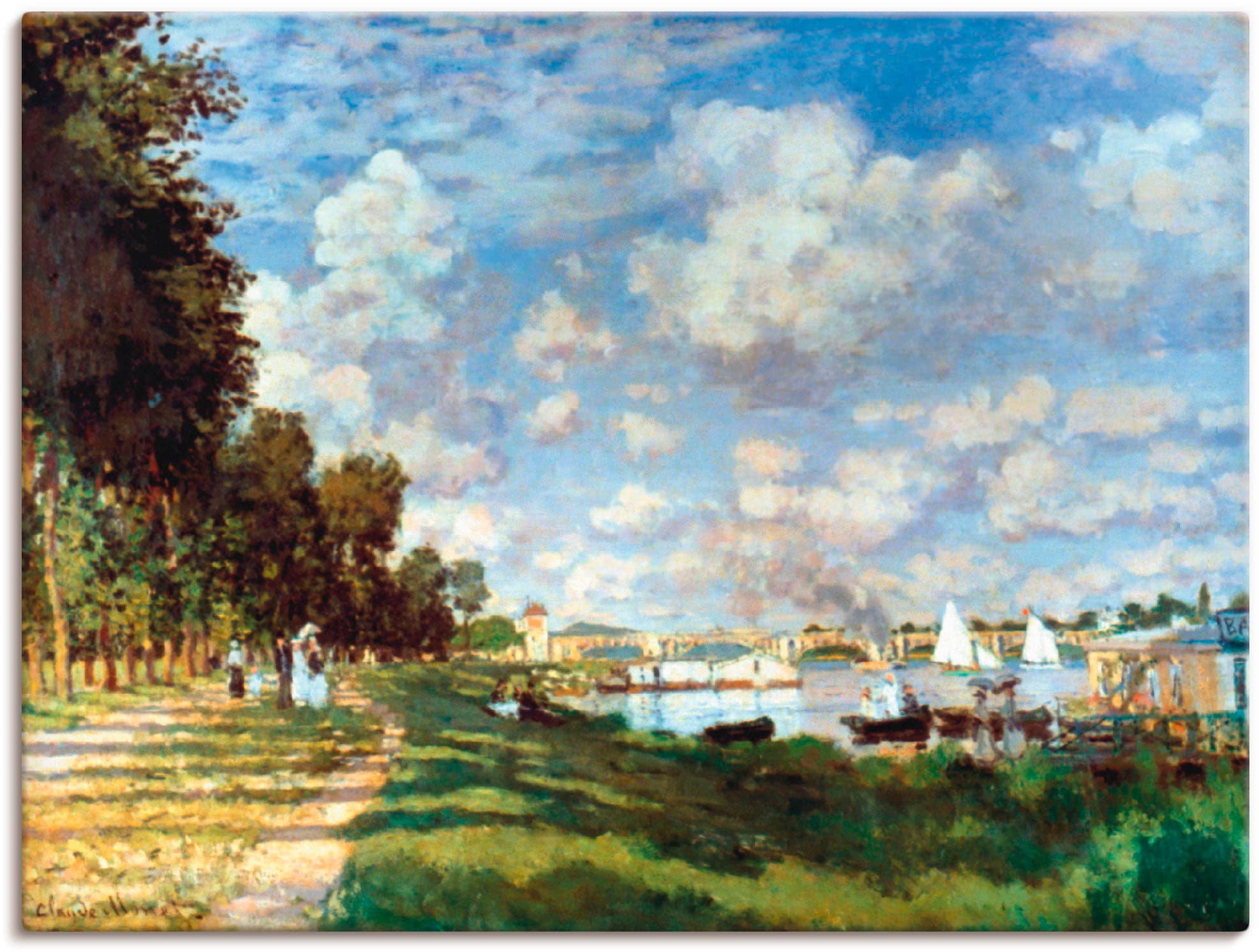 Image of Artland Leinwandbild "Das Becken bei Argenteuil, 1875" Gewässer 1 Stk. tlg. auf Holzrahmen gespannt