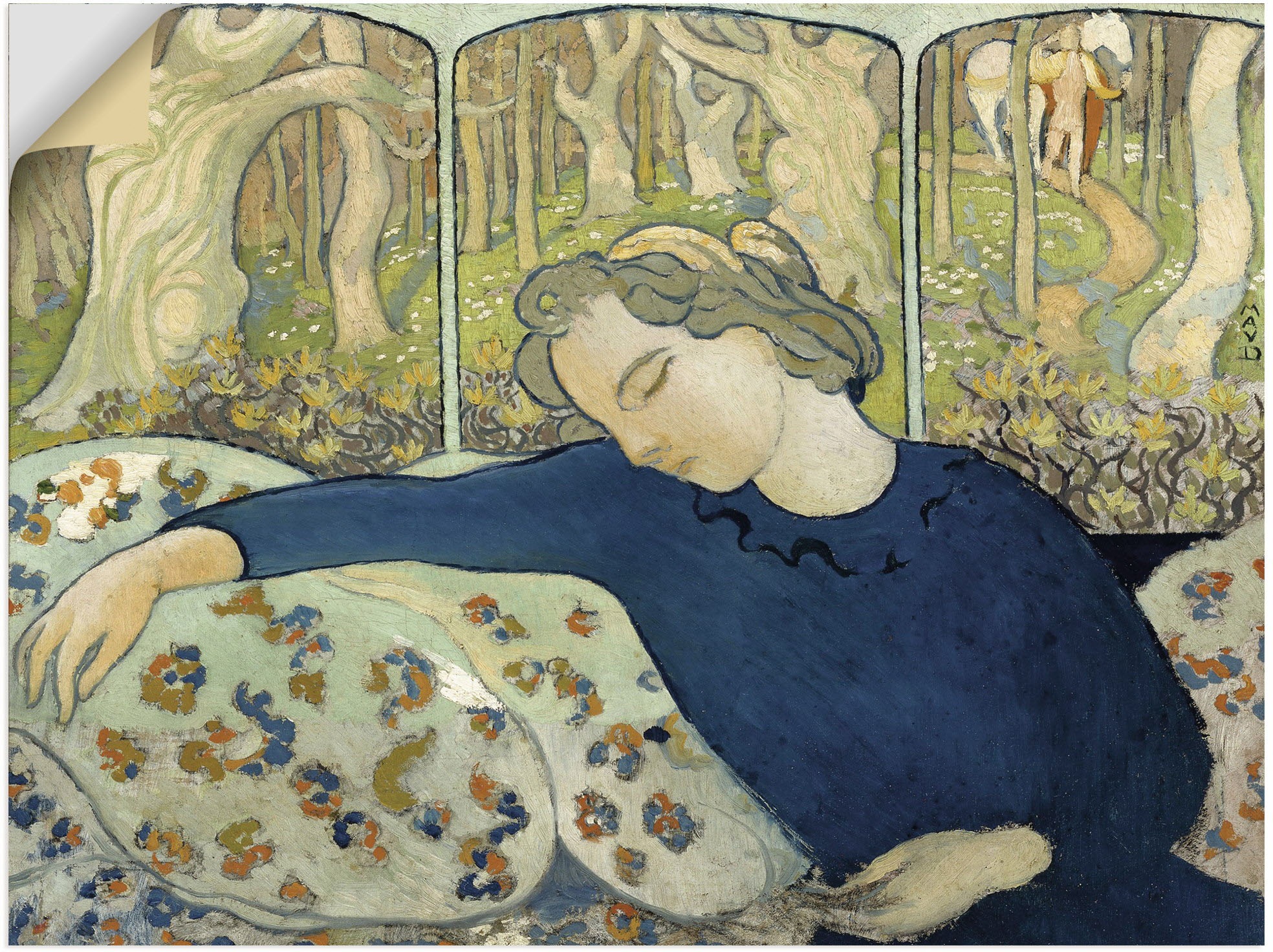 Image of Artland Wandbild »Der Schläfer mit dem Zauberholz. 1892«, Bilder von Frauen, (1 St.), in vielen Grössen & Produktarten - Alubild / Outdoorbild für den Aussenbereich, Leinwandbild, Poster, Wandaufkleber / Wandtattoo auch für Badezimmer geeignet bei Ackerma