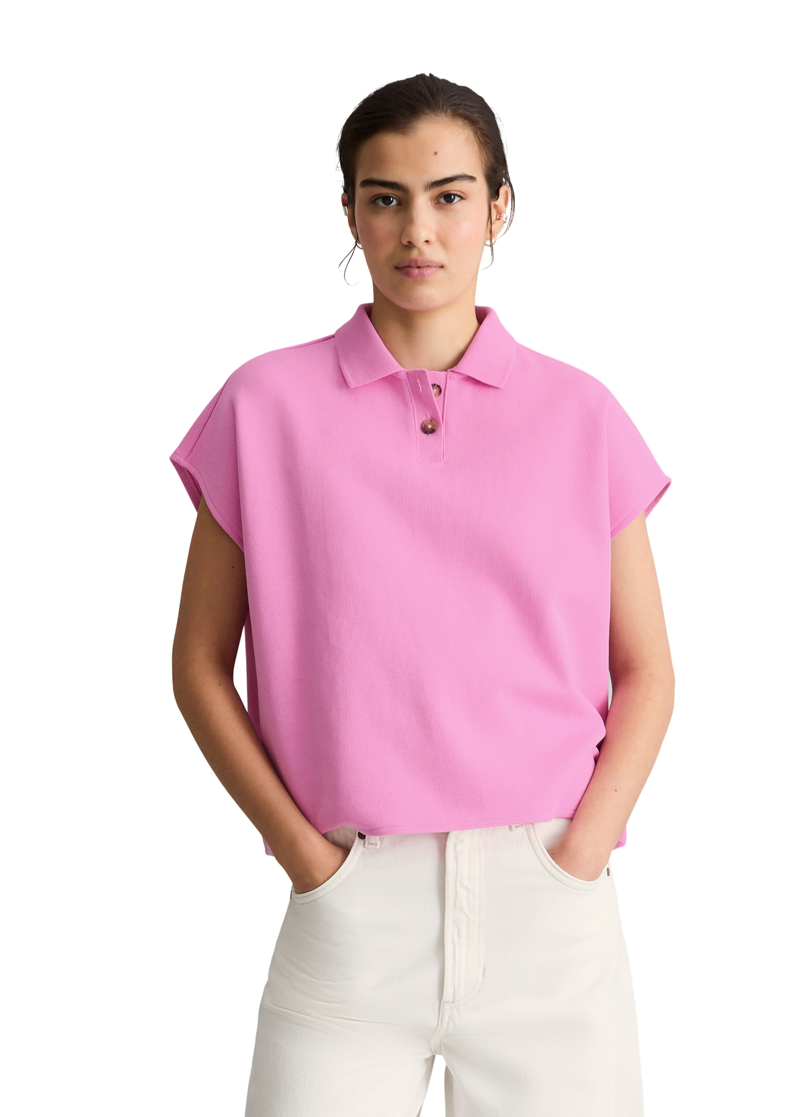 Image of Marc OPolo DENIM Poloshirt ärmellos wide aus Organic Cotton