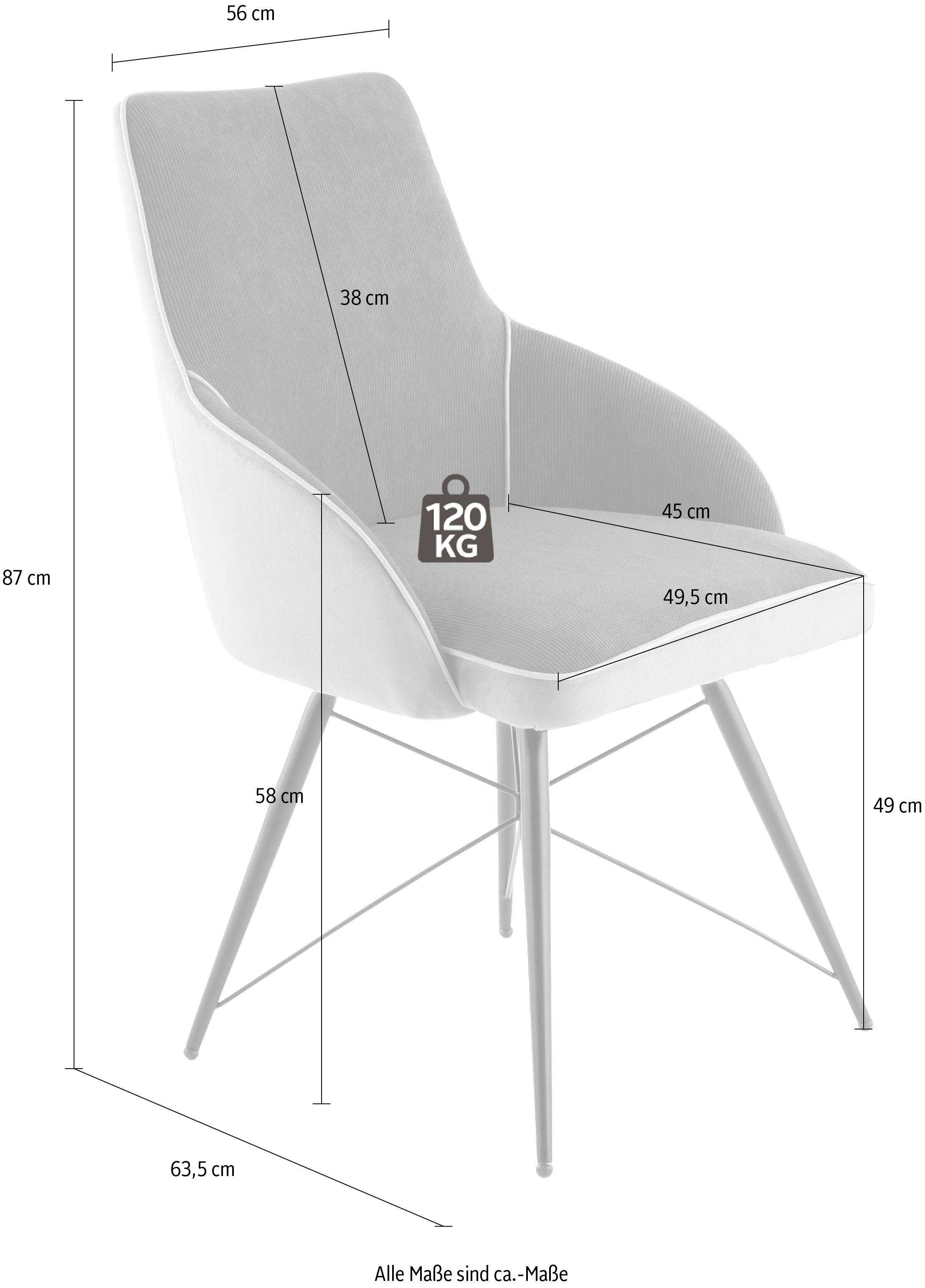 Kayoom Schalenstuhl »Stuhl Carol 125, Stuhl in attraktivem Retro-Look, zweifarbig gestaltet« (Set) 1 Stk.bequem, zweifarbig, angenehmes Sitzgefühl, zweifarbig gestaltet