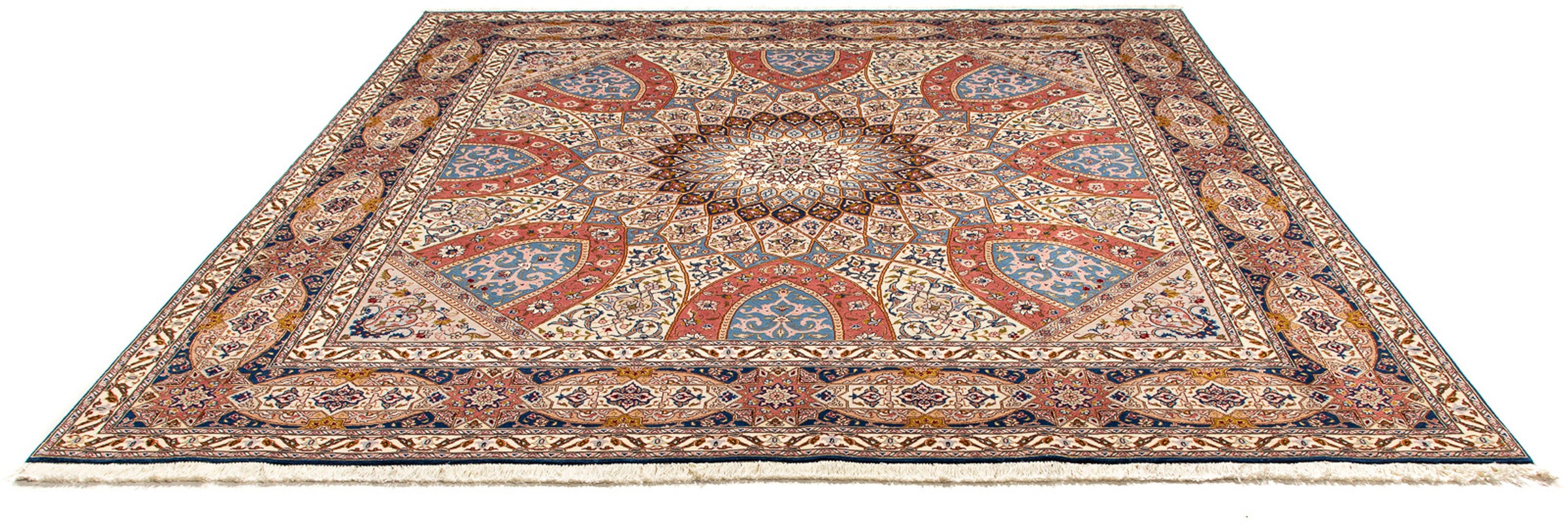 Image of morgenland Orientteppich »Perser - Täbriz - Royal quadratisch - 254 x 248 cm - mehrfarbig«, quadratisch, 7 mm Höhe, Wohnzimmer, Handgeknüpft, Einzelstück mit Zertifikat bei Ackermann Versand Schweiz