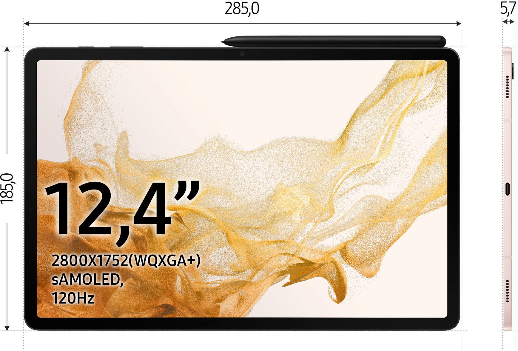 Samsung Tablet »Galaxy Tab S8+«, (31,5 cm / 12,4 Zoll), Android, WQXGA+,)