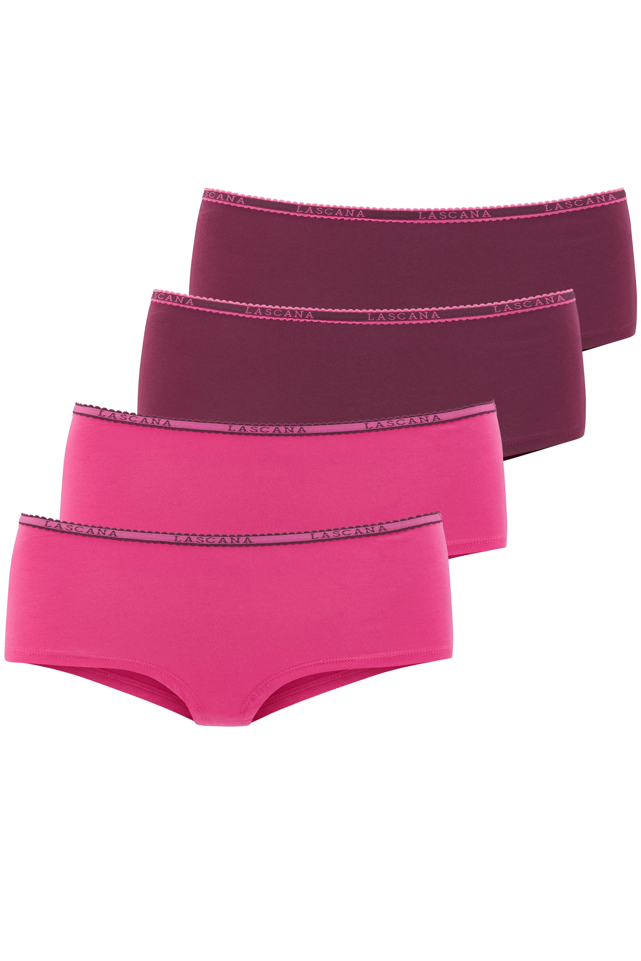 LASCANA Panty pack de 4,  en qualité coton élastique