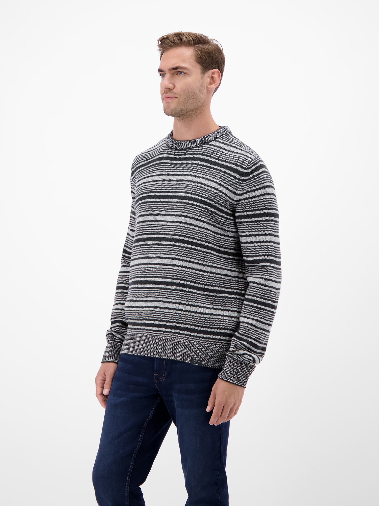 LERROS Strickpullover »LERROS Herren Crewneck-Stricker, gestreift«