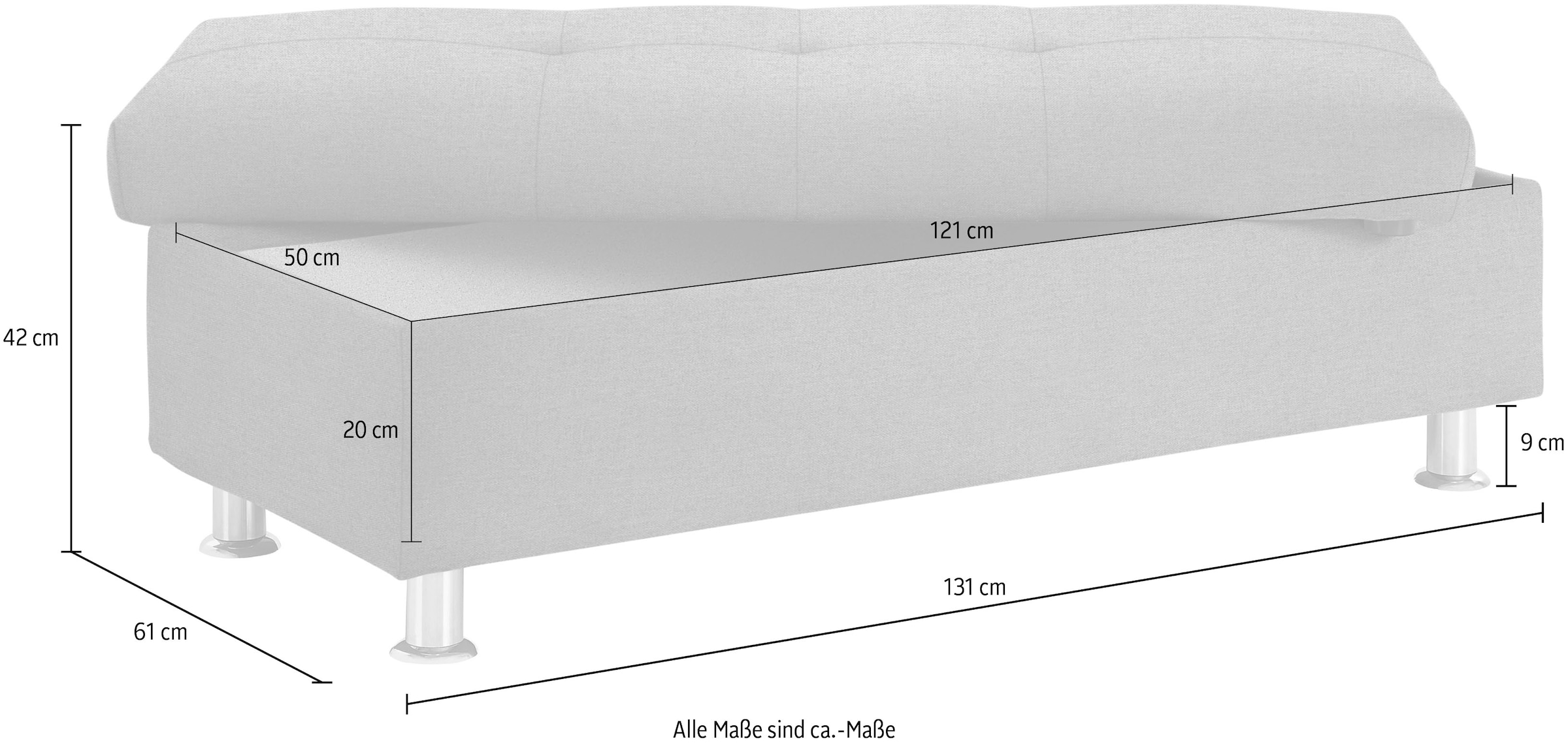 DOMO collection Stauraumhocker »Franzi«, mit grossem Stauraumfach